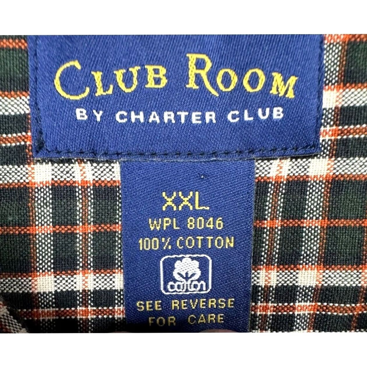 Club Room Club Room Shirt Adult 2XL Charter Club Green Orange Plaid Button Down Mens NEW Size US XXL / EU 58 / 5 - 6 Thumbnail