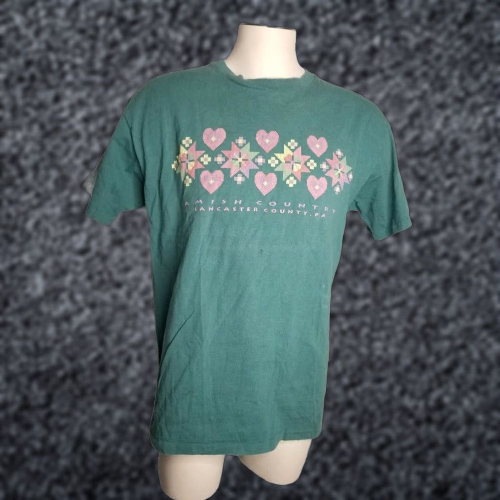 Anvil VINTAGE Anvil T Shirt Lancaster PA Amish Country Thrashed Green L Men Short Sleeve 100% Cotton Grunge Size US L / EU 52-54 / 3 - 1 Thumbnail
