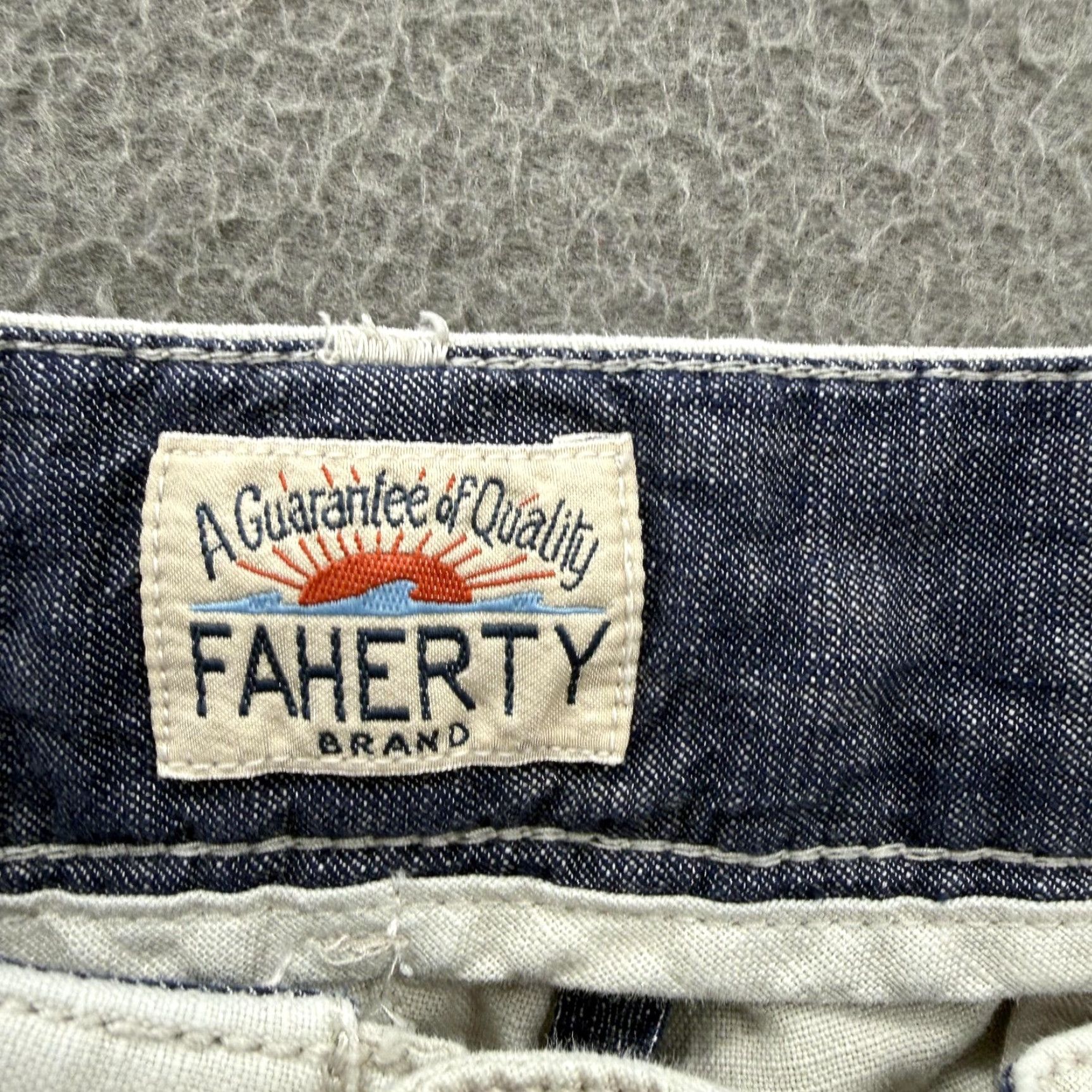 Faherty Faherty Shorts Mens 29 Beige Linen Cotton Chino Drawstring 9 Inseam Casual Beach Size US 29 - 3 Thumbnail