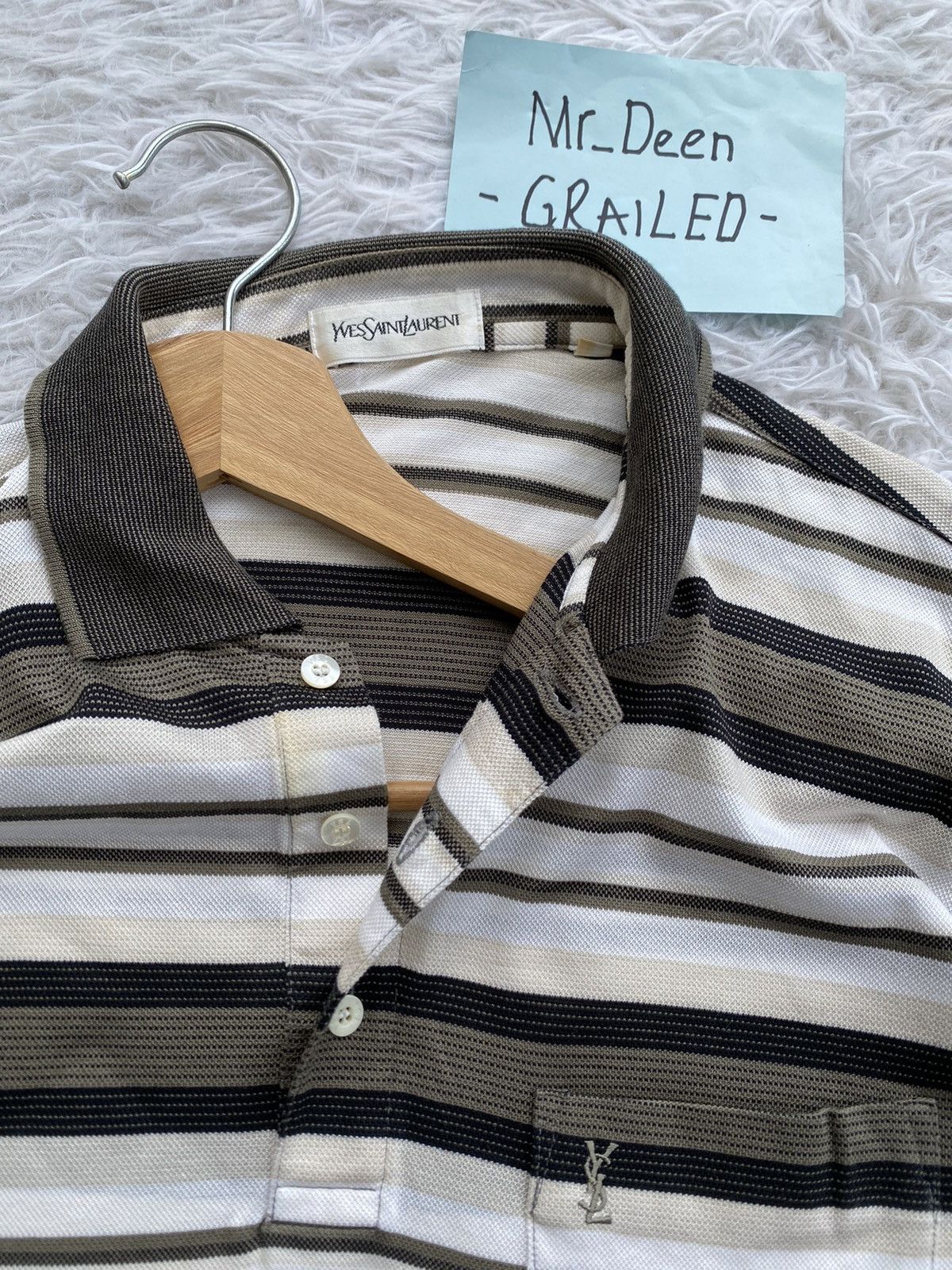 Yves Saint Laurent Rare Vintage YSL Yves Saint Laurent Small Spellout Shirt Size US M / EU 48-50 / 2 - 7 Thumbnail