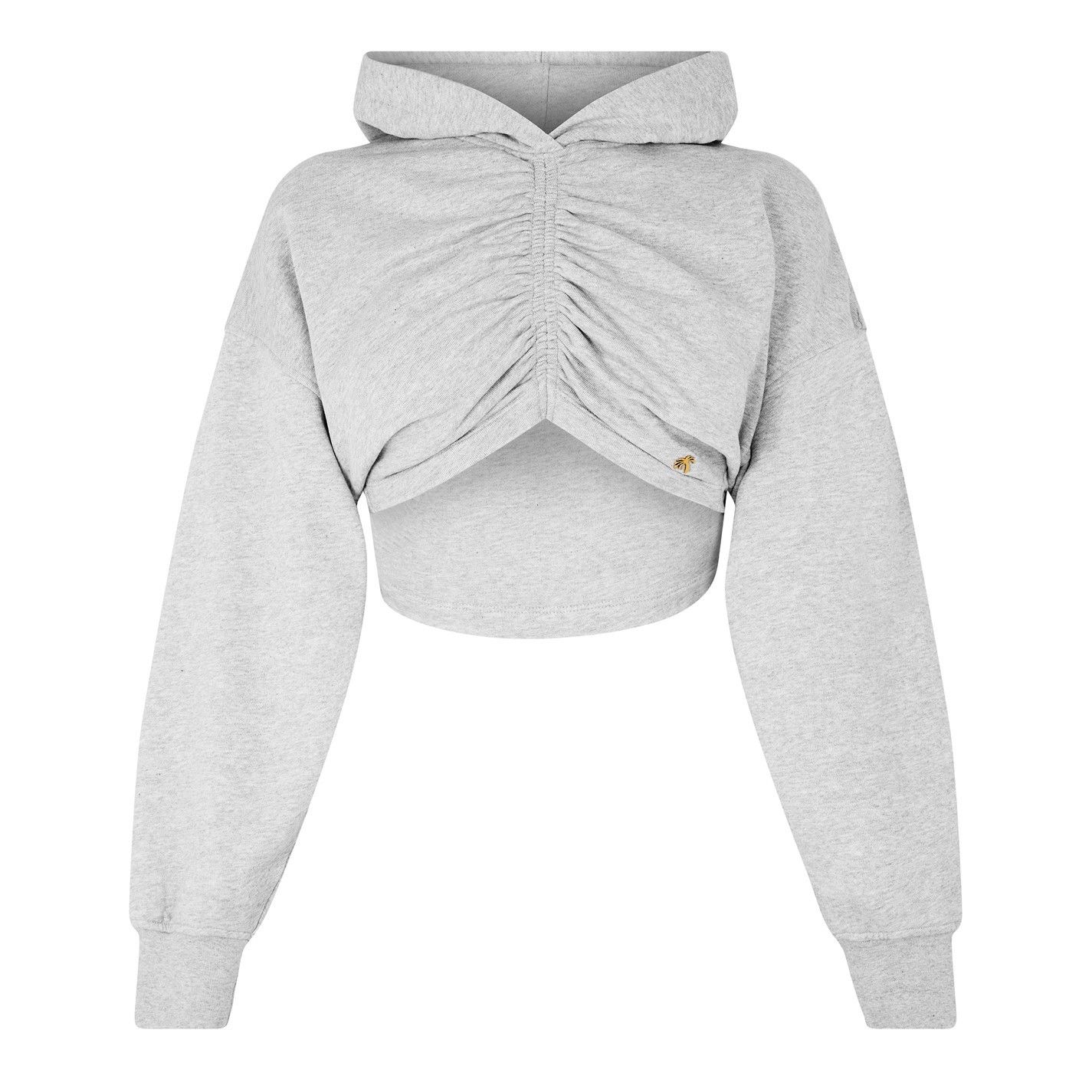 Palm Angels o1g2r1mq0325 Rouched Cropped Hoodie in Grey Size M / US 6-8 / IT 42-44 - 1 Thumbnail