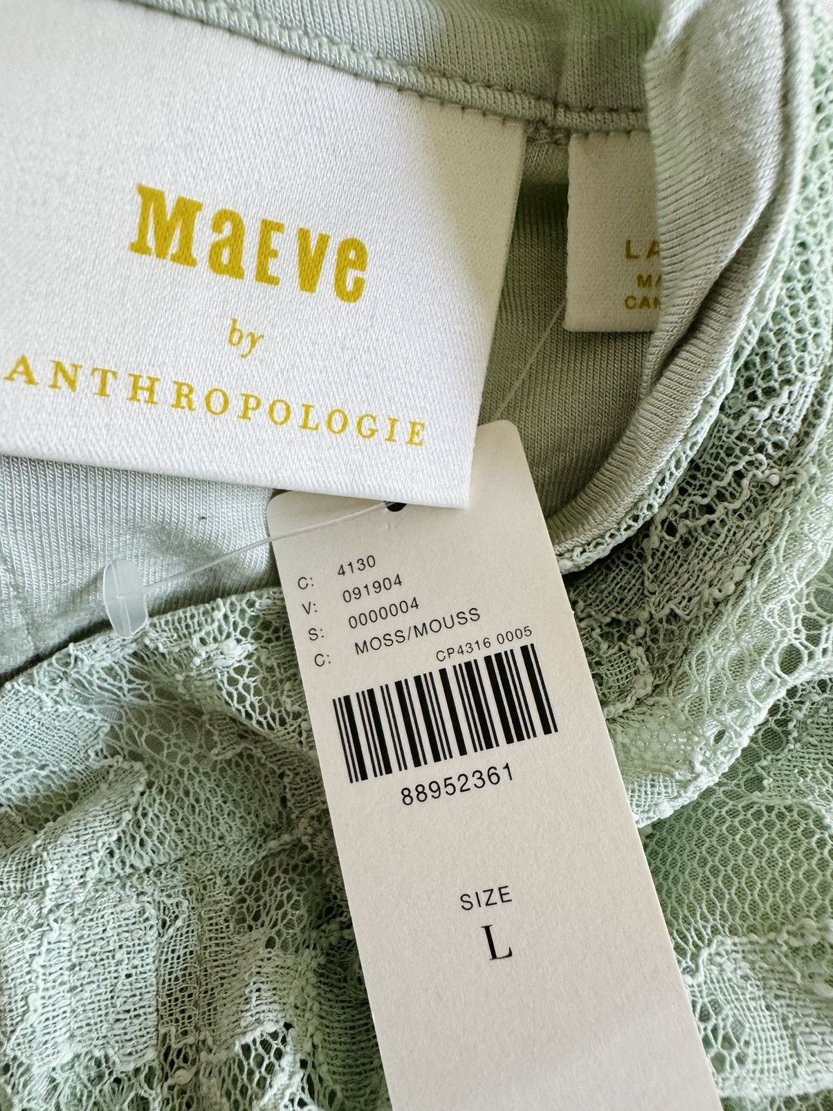 Anthropologie Anthropologie Maeve Mock-Neck Lace Mini Dress, Size L Size L / US 10 / IT 46 - 11 Thumbnail