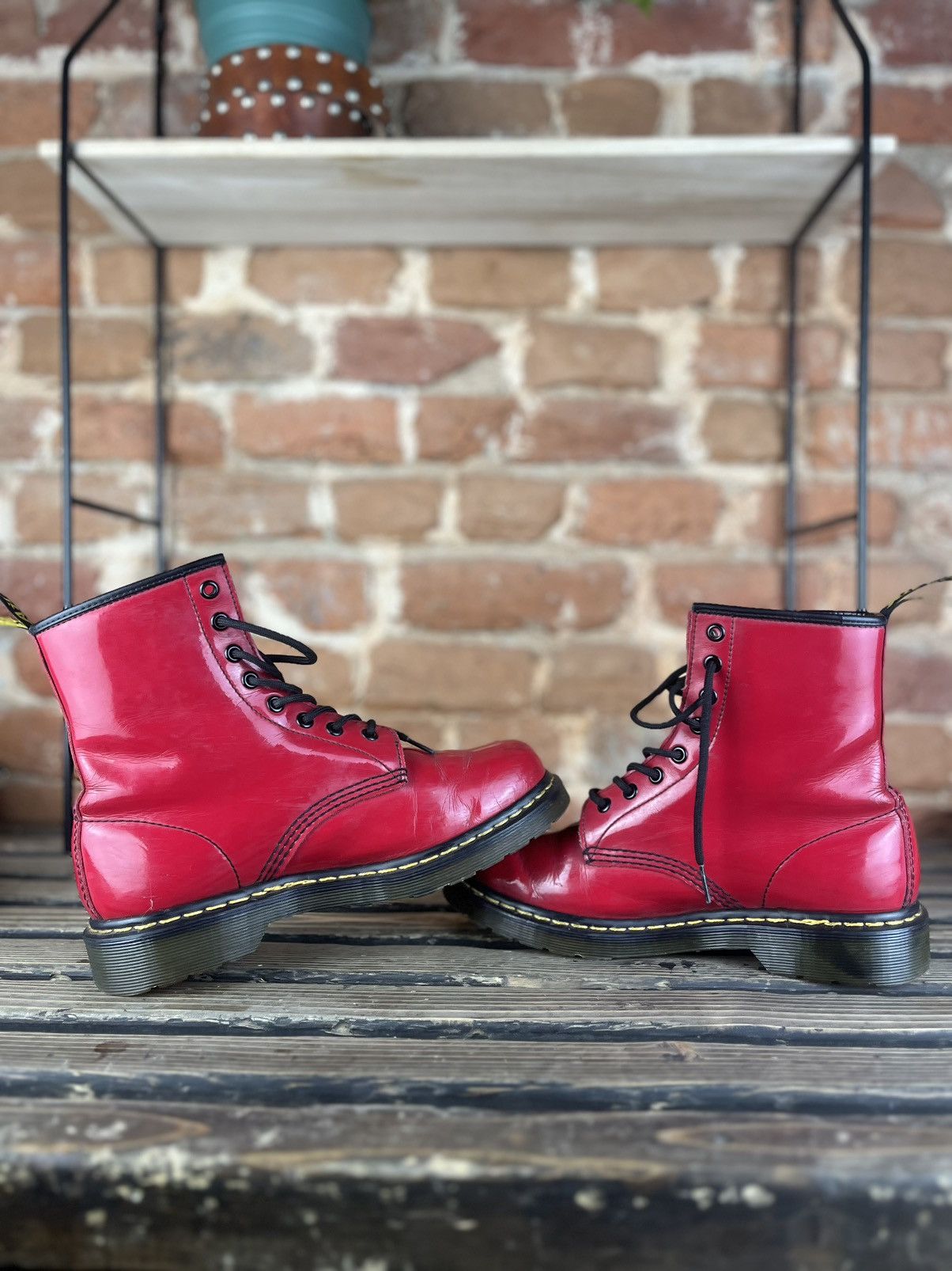 Dr. Martens 🏴󠁧Dr.Martens 1460 W vintage boots shoes red leather punk Size US 9 / IT 39 - 1 Thumbnail