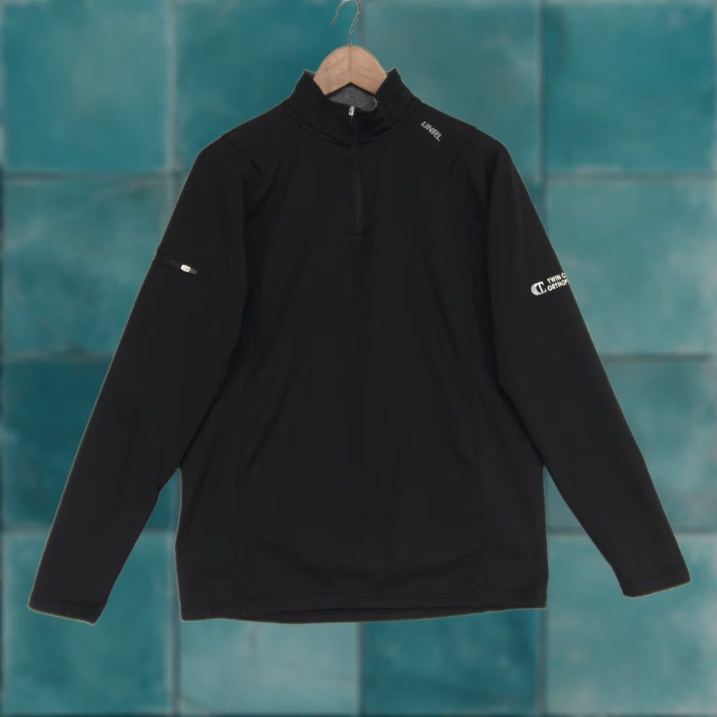 Vintage UNRL Elite Pullover Mens M Black Quarter Zip Performance Athletic TCO Logo Size US M / EU 48-50 / 2 - 1 Thumbnail