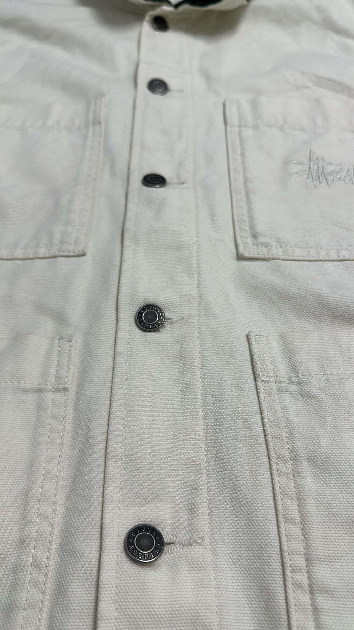 Stussy Stüssy Cord Collar Canvas Chore Jacket Bone Size M Size US M / EU 48-50 / 2 - 5 Thumbnail