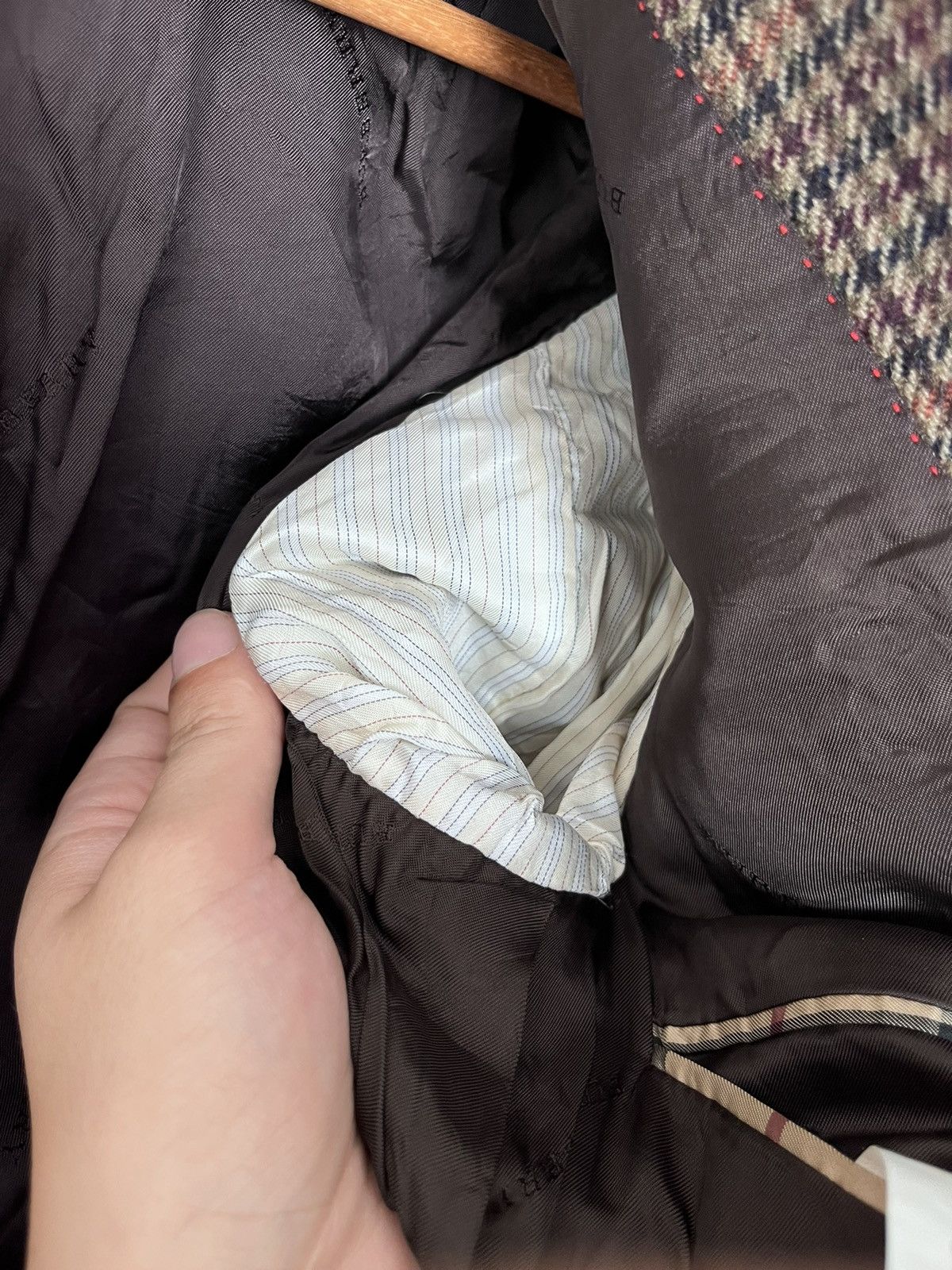 Burberry Rare!! Vintage Burberry London Checkered Wool blazer SZ 25 Size 44R - 7 Thumbnail