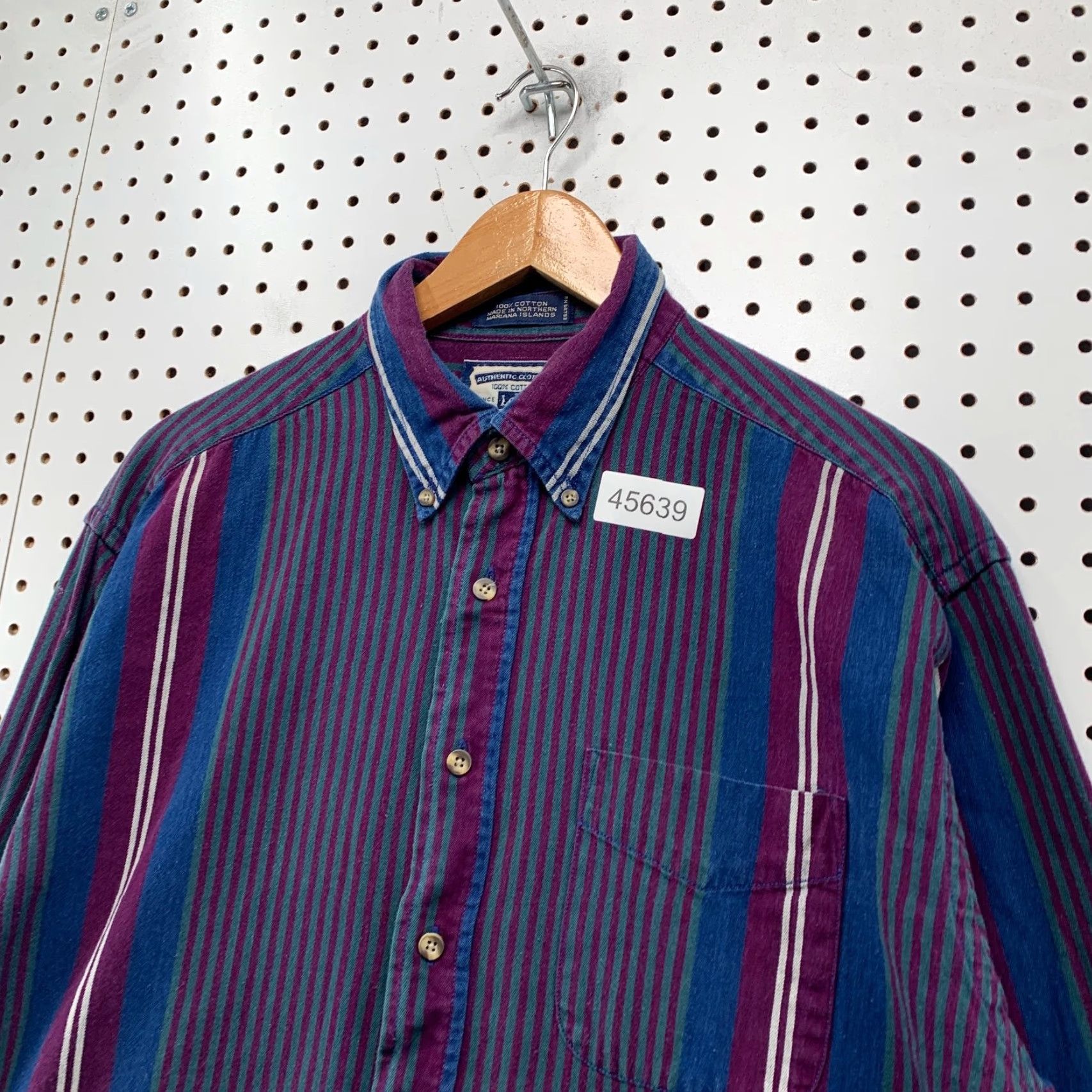 Lee VINTAGE Lee Button Shirt Mens M Purple Blue Striped Long Sleeve Shirt Button-Up Casual Cowboy Western Mens Clothing Size US M / EU 48-50 / 2 - 4 Thumbnail