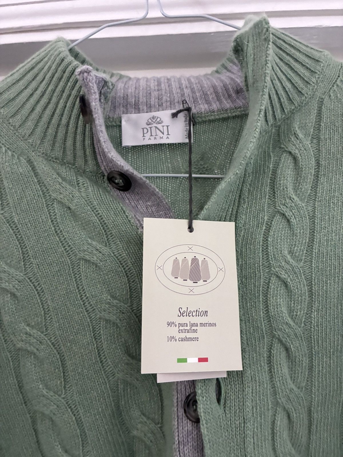 Pini parma green cashmere blend cardigan size 50