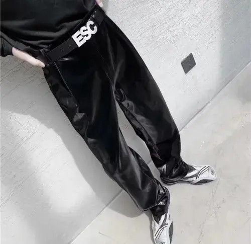 Japanese Brand × Jean Leather navy men basic pants Size US 32 / EU 48 - 4 Thumbnail