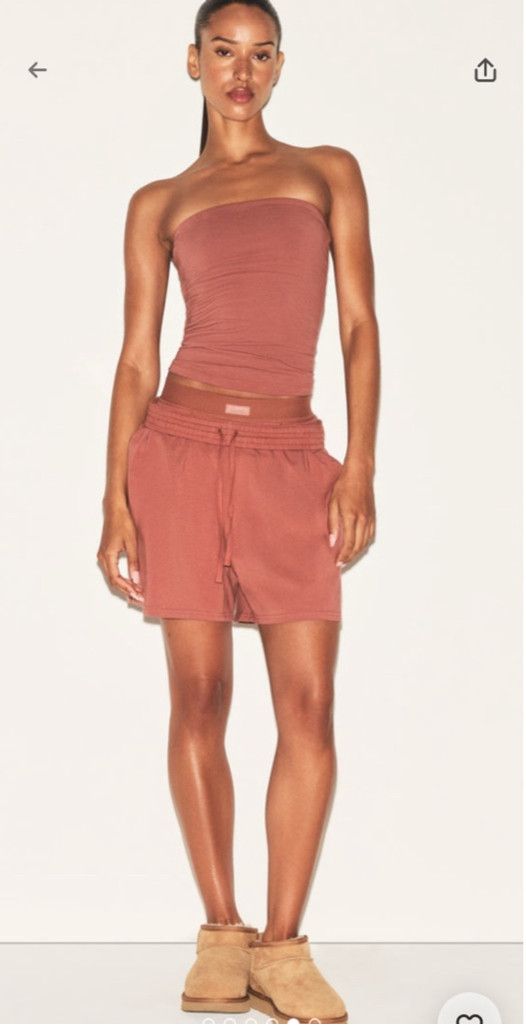 SKIMS NIB Skims COTTON JERSEY CLASSIC SHORT SIZE large Redwood Size 32" / US 10 / IT 46 - 2 Thumbnail