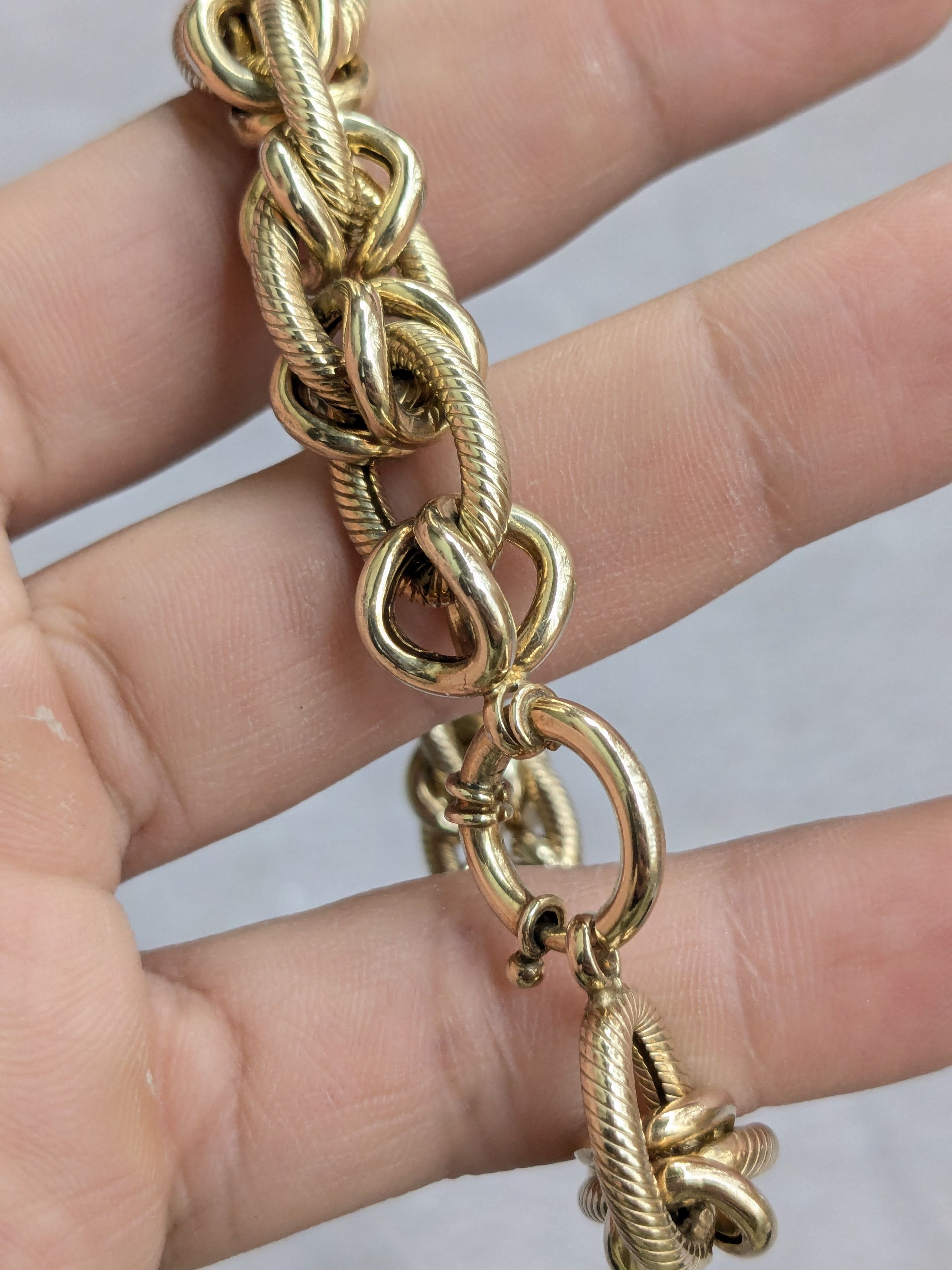 Jewelry Vintage Sterling Silver Bracelet Oval Vermeil Gold 8.25 Size ONE SIZE - 16 Thumbnail