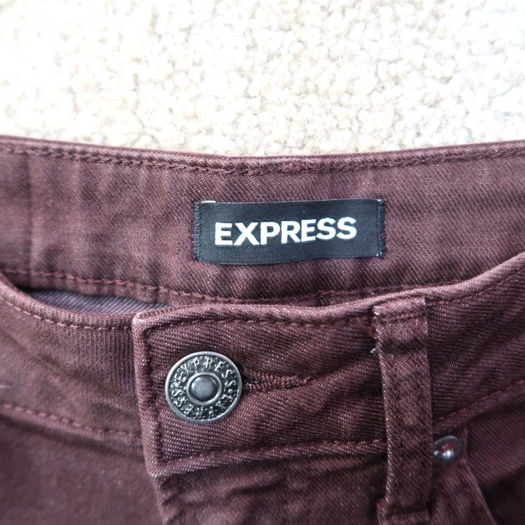 Express Express Jeans Skinny 30x30 Red Denim Stretch Slim 5-Pocket Mens Cotton Blend Size US 30 / EU 46 - 3 Thumbnail