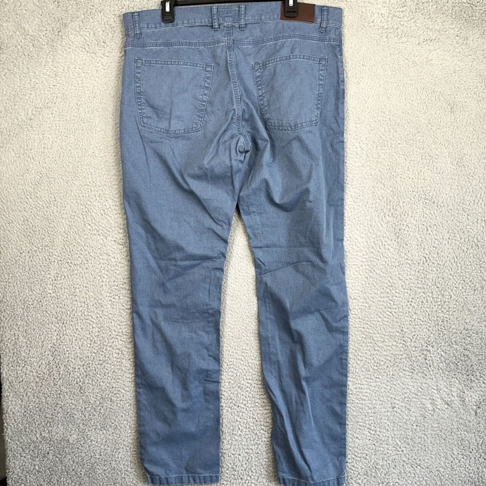 Vintage Mirto 1956 Pants Mens 40X32 Blue Textured Chino 5 Pocket Stretch Flat Front EUC Size US 40 / EU 56 - 2 Thumbnail