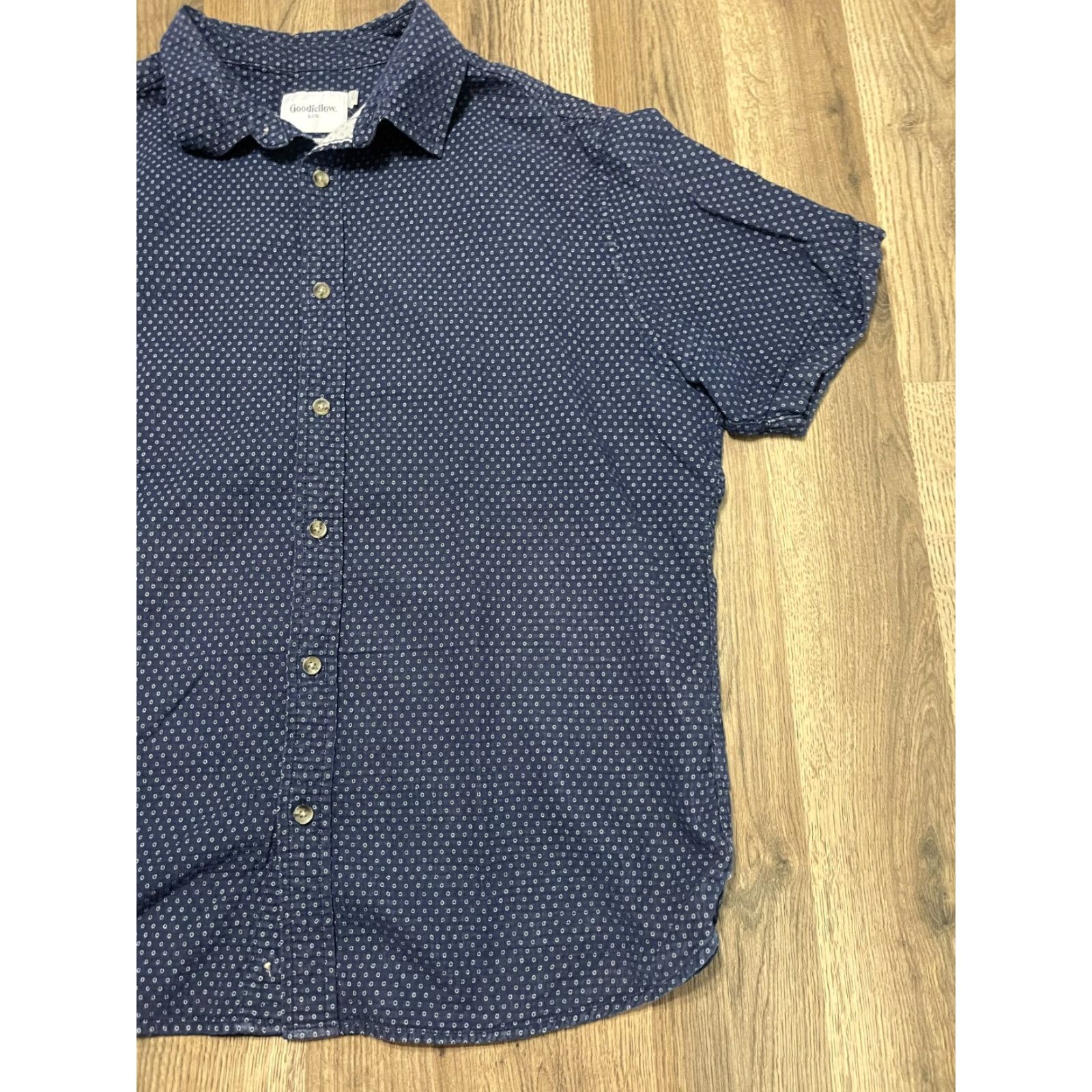 Vintage Goodfellow & Co Shirt Mens Large Navy Blue Short Sleeve Button Up Casual Vintage No Size US L / EU 52-54 / 3 - 3 Thumbnail