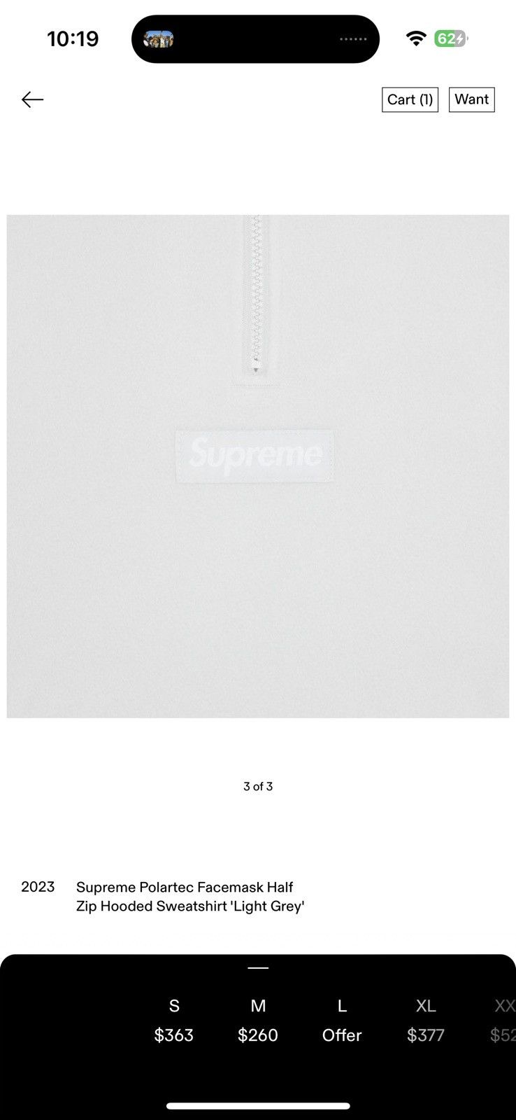 Supreme Supreme Polartec Facemask Half Zip Hooded Sweatshirt Size US S / EU 44-46 / 1 - 3 Thumbnail