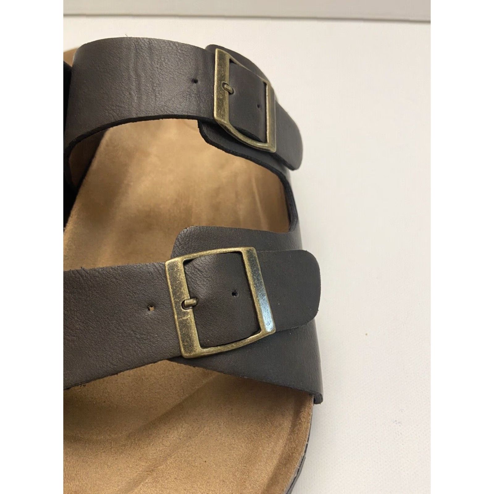 George George Men’s 12 Brown Leather Double Buckle Size ONE SIZE - 7 Thumbnail