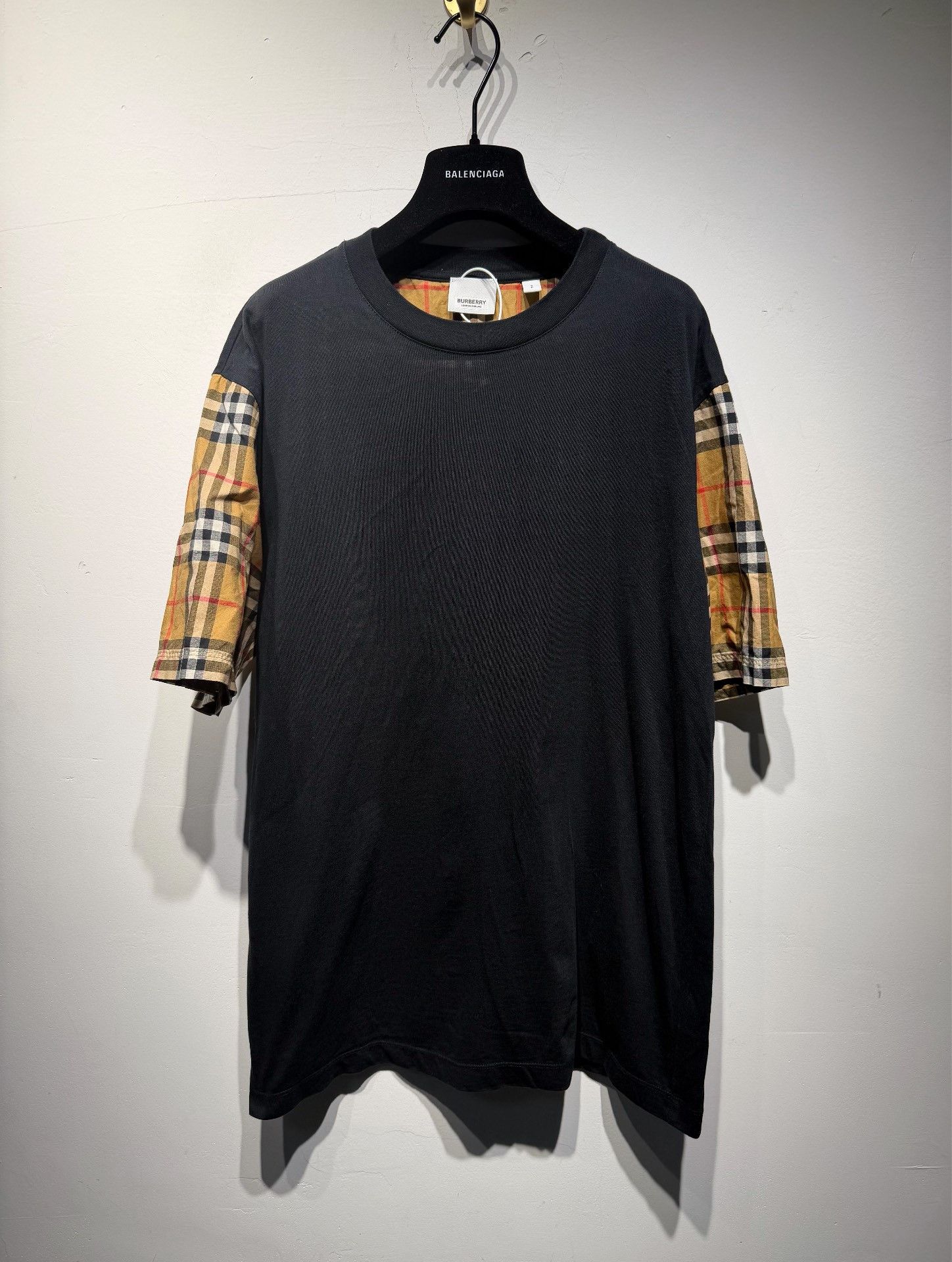Burberry Burberry Cotton Plaid Black T-Shirt S Women Size S / US 4 / IT 40 - 1 Thumbnail