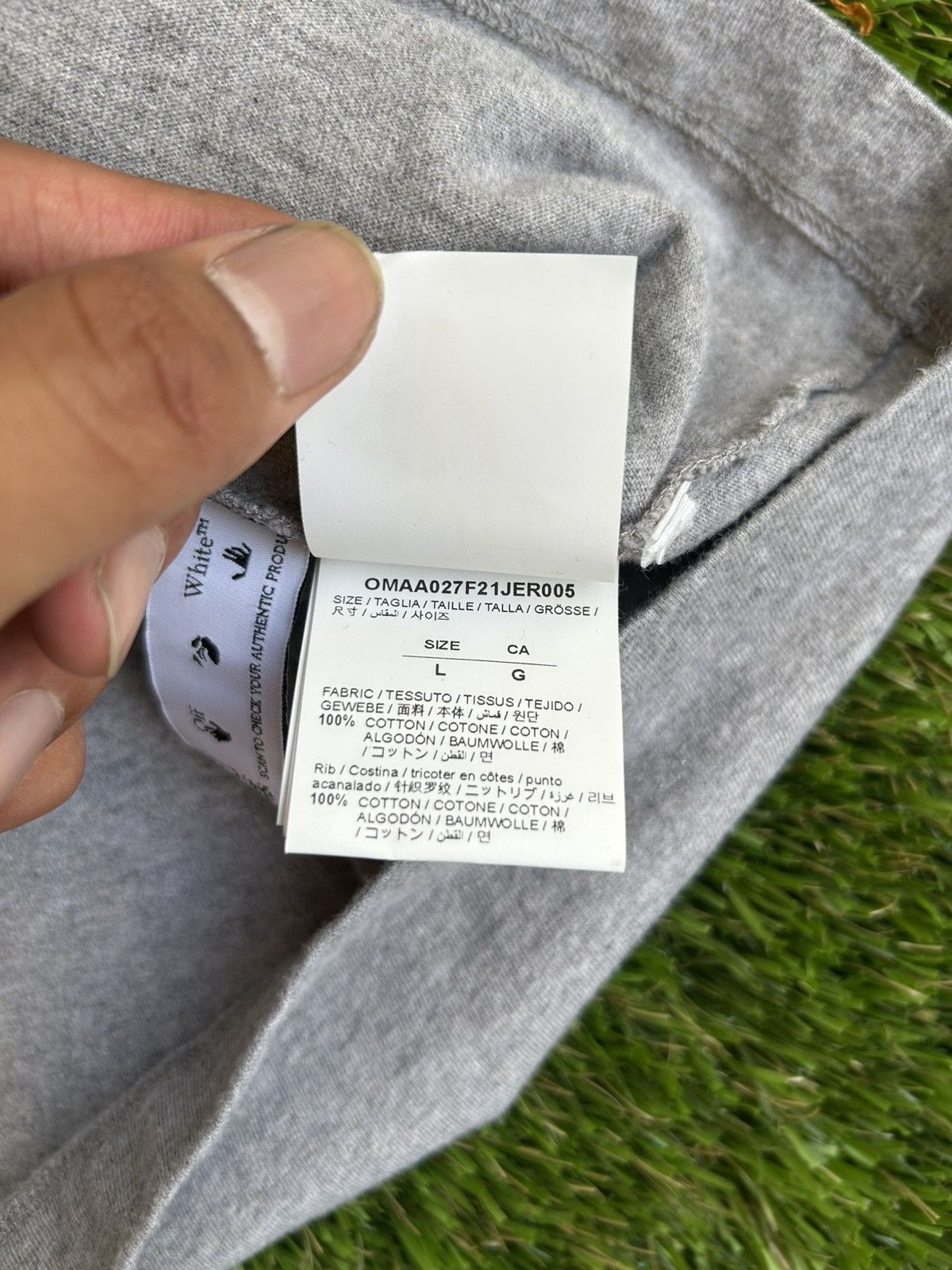 Off-White Off-White Degraded Arrow Logo Grey Tee Size US L / EU 52-54 / 3 - 6 Thumbnail