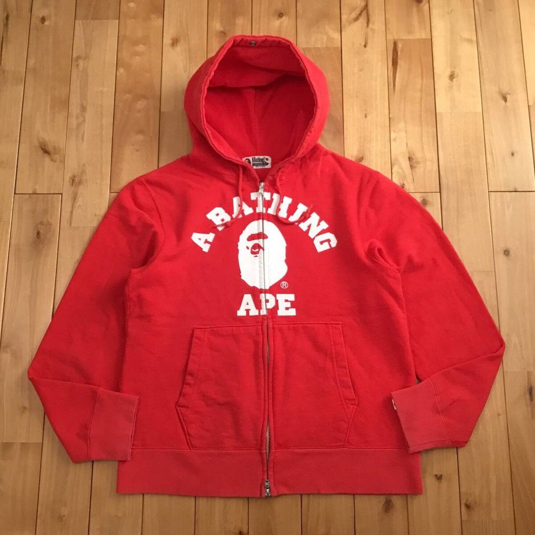 Pre-owned Bape College Logo Zip Hoodie A Bathing Ape Nigo