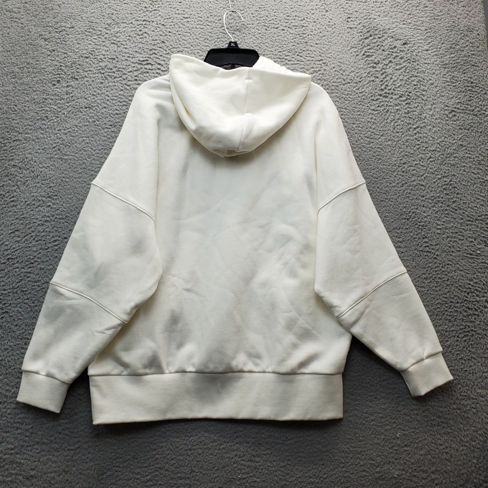 Reebok Reebok Hoodie Mens Large White Ribbed Hem & Cuff Drop Shoulder Sleeve Pullover Size US L / EU 52-54 / 3 - 2 Thumbnail