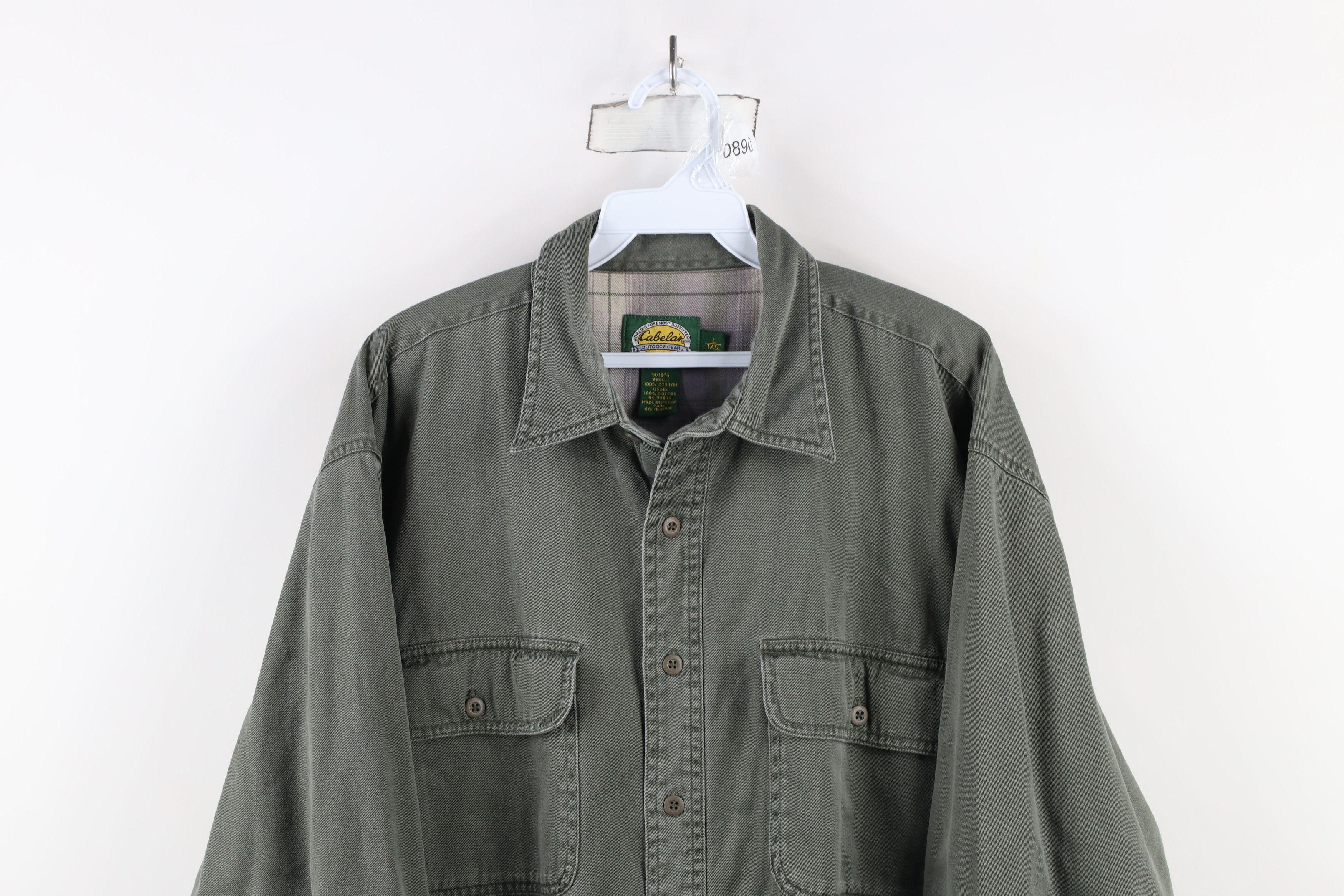 Cabelas × Vintage Vintage Cabelas Flannel Lined Button Shirt Jacket Jac Shirt Size US L / EU 52-54 / 3 - 2 Thumbnail