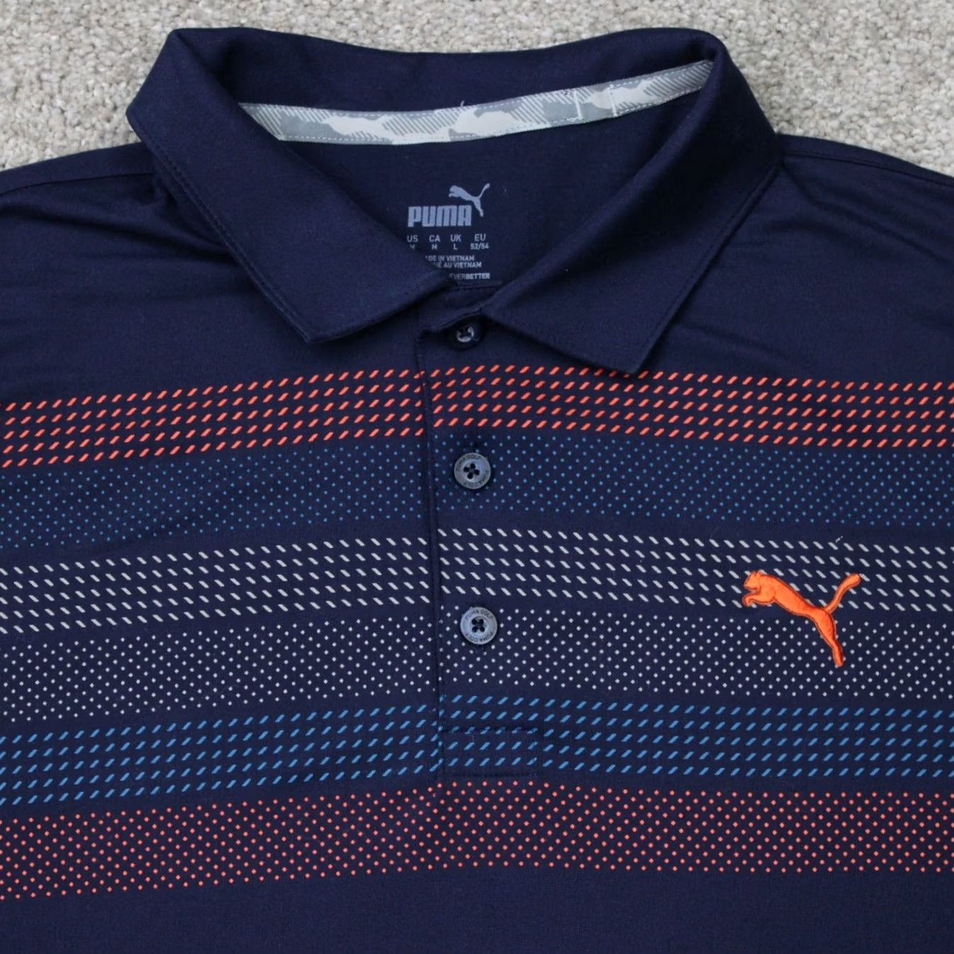 Puma Puma Polo Shirt Mens Medium Blue/Orange Golf Dry Cell Poly Stretch Short Sleeve Shirt Size US M / EU 48-50 / 2 - 4 Thumbnail