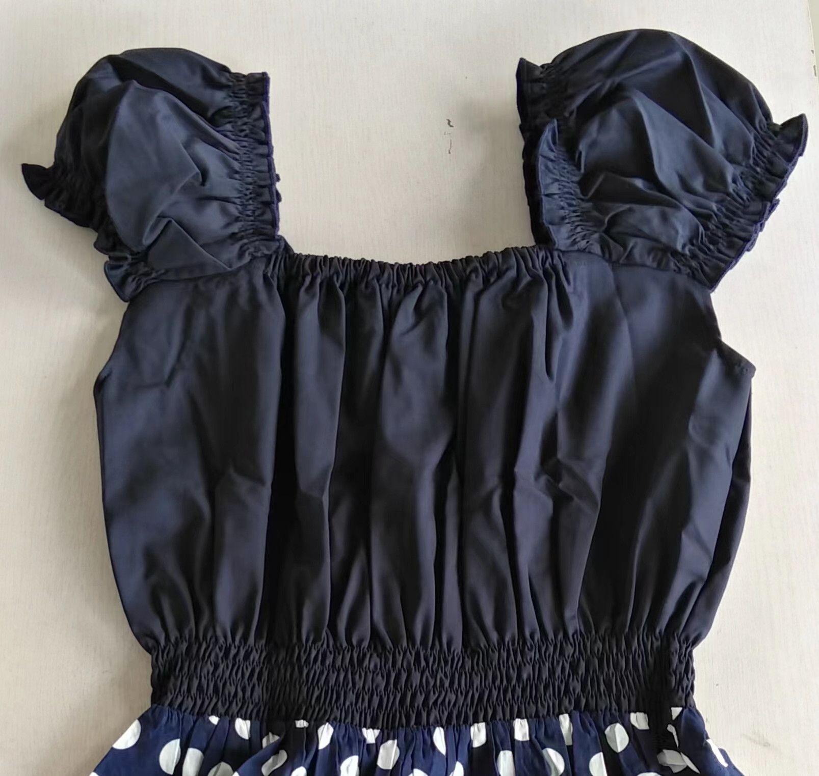 Other Dark Blue Patchwork Polka Dot Plus Size Women Dress Size L / US 10 / IT 46 - 2 Thumbnail