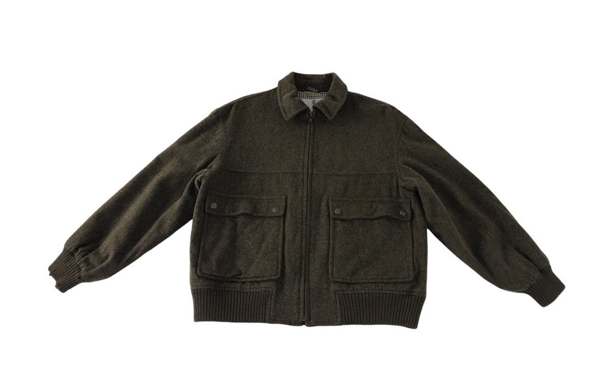 image of VTG Bomber Jacket Aquascutum Distressed Double Pocket Zipper in Brown, Men's (Size Medium)