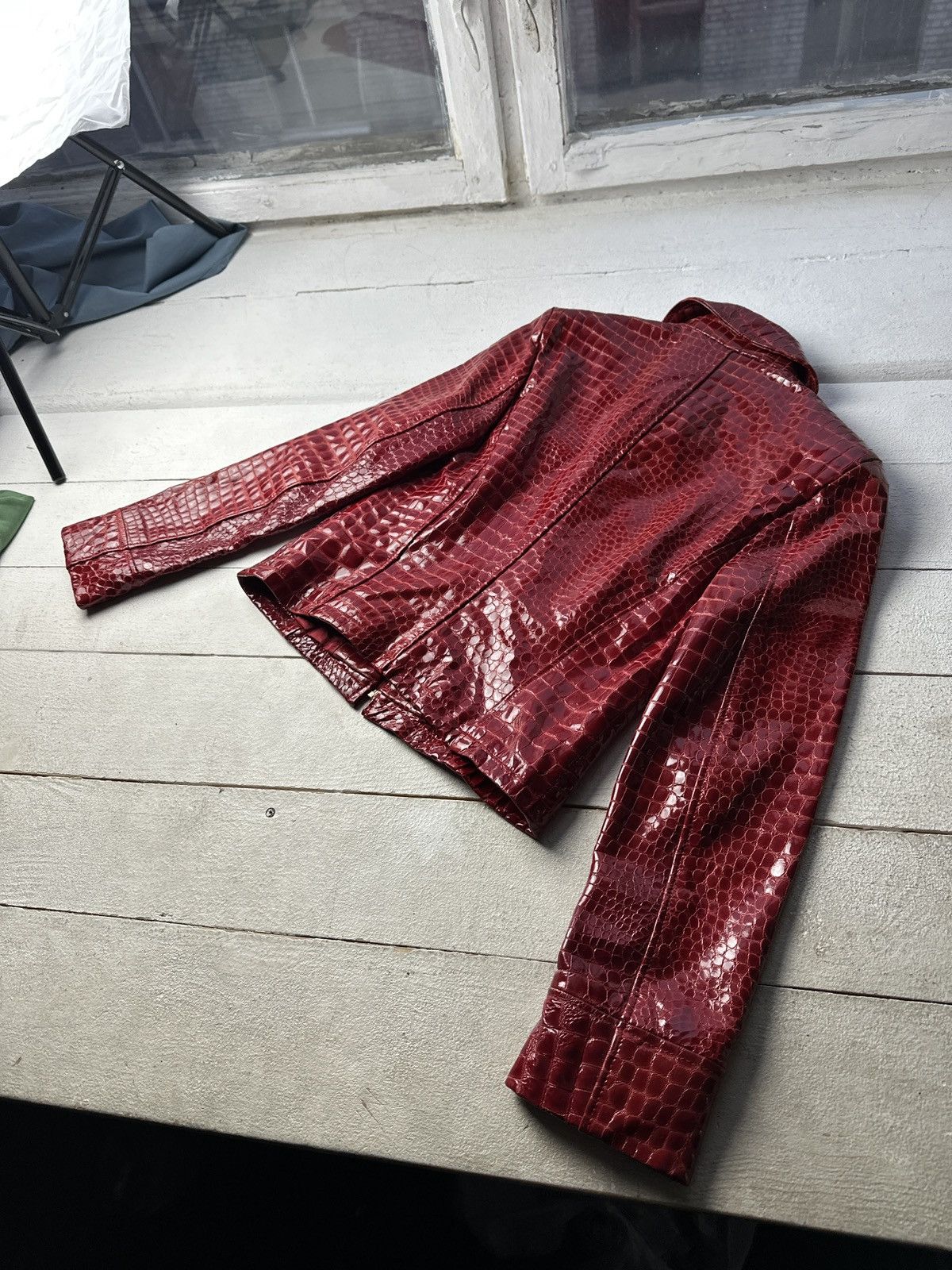 Other SEXY 18+🚨Y2K TYPE DIRTY SLIM FIT ZIP LEATHER JACKET Size S / US 4 / IT 40 - 12 Thumbnail