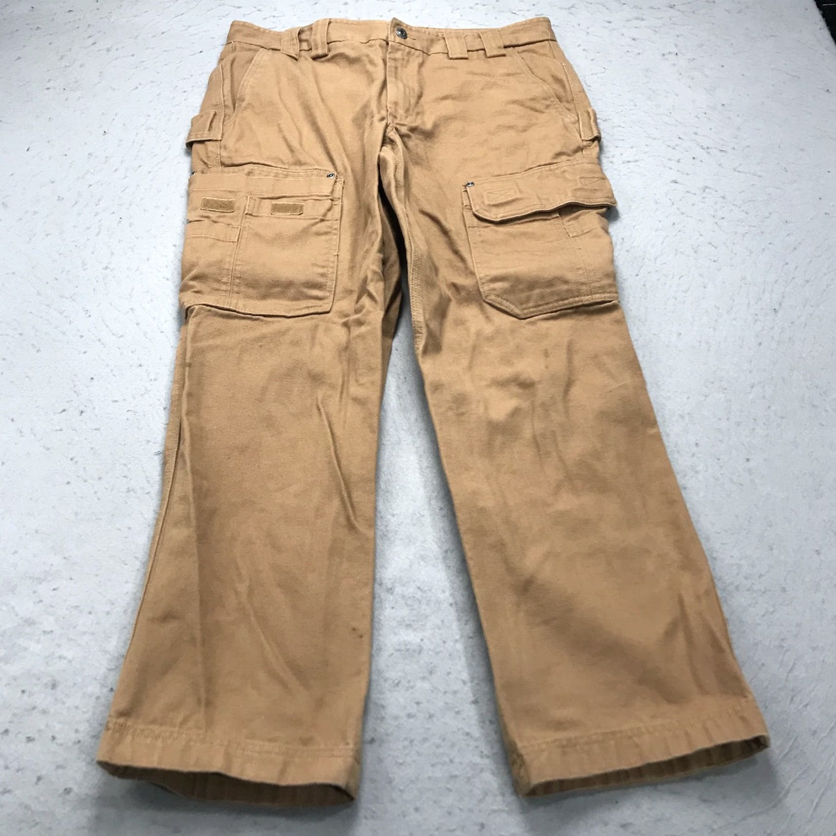 Logo 7 Duluth Trading Pants Mens 36x31 Brown Relaxed Fit Cargo Work Pockets Heavy Logo Size US 36 / EU 52 - 2 Thumbnail