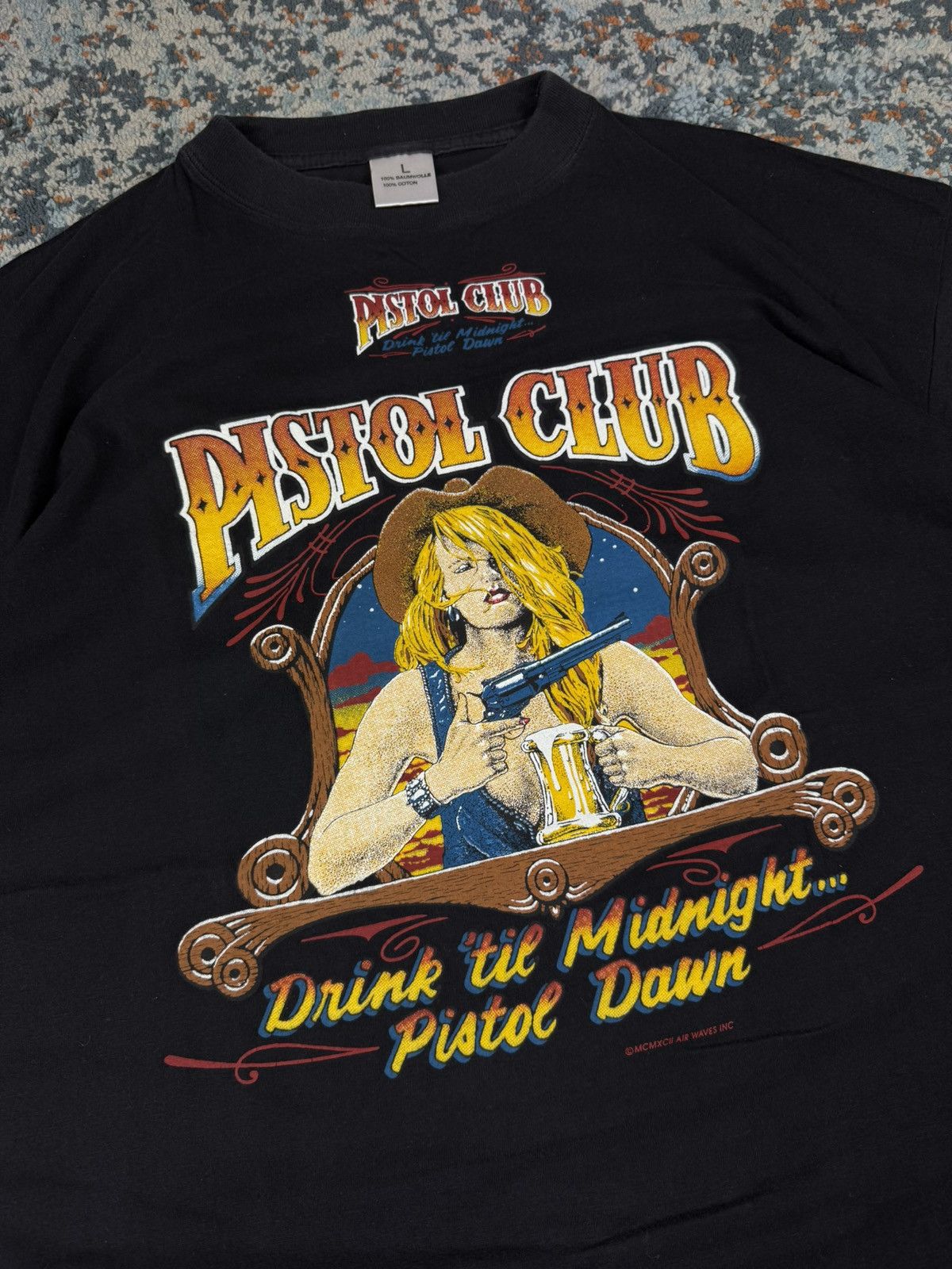 Vintage Vintage 90s pistol club drink till midnight pistol dawn tee Size US L / EU 52-54 / 3 - 4 Thumbnail