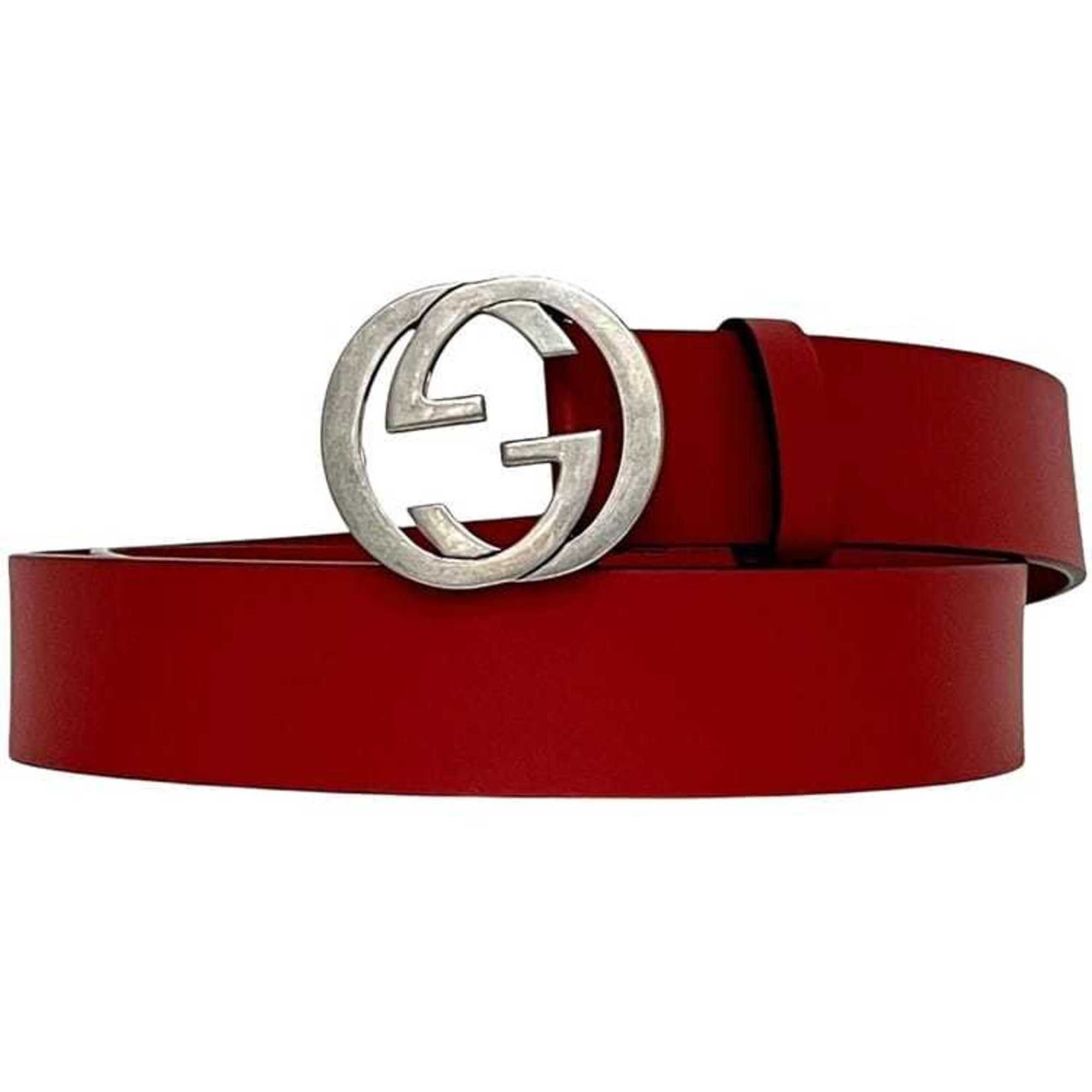 Gucci Leather belt 40mm 75cm Gucci Gucci Belt ec-23216 Red Interlocking 087 01/28 1510  main image 2