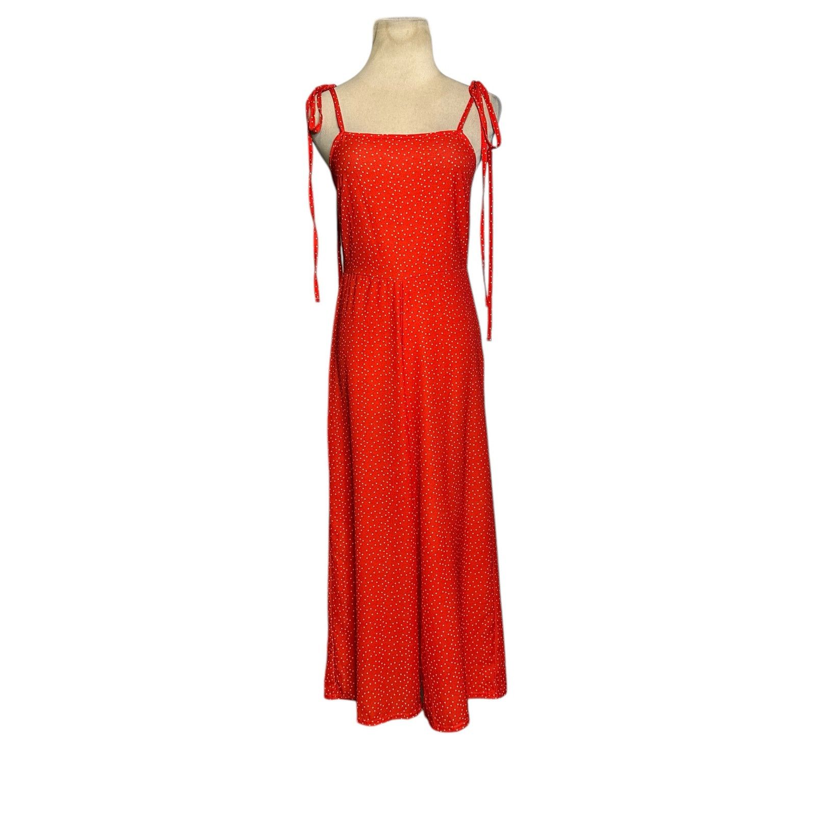 Boohoo Boohoo red white polka dots wide leg jumpsuit size 0 Size 25" / US 0 / IT 36 - 12 Thumbnail