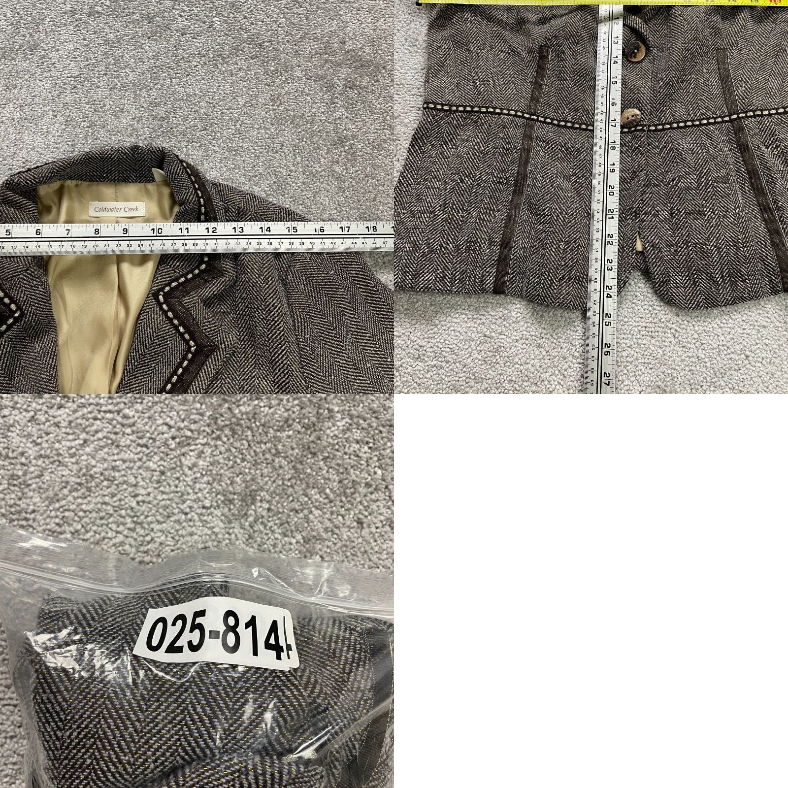 Coldwater Creek Coldwater Creek Blazer Jacket Womens 14 Brown Plaid Single-Breasted Notch Lapel Tweed Regular Fit Size XL / US 12-14 / IT 48-50 - 10 Thumbnail