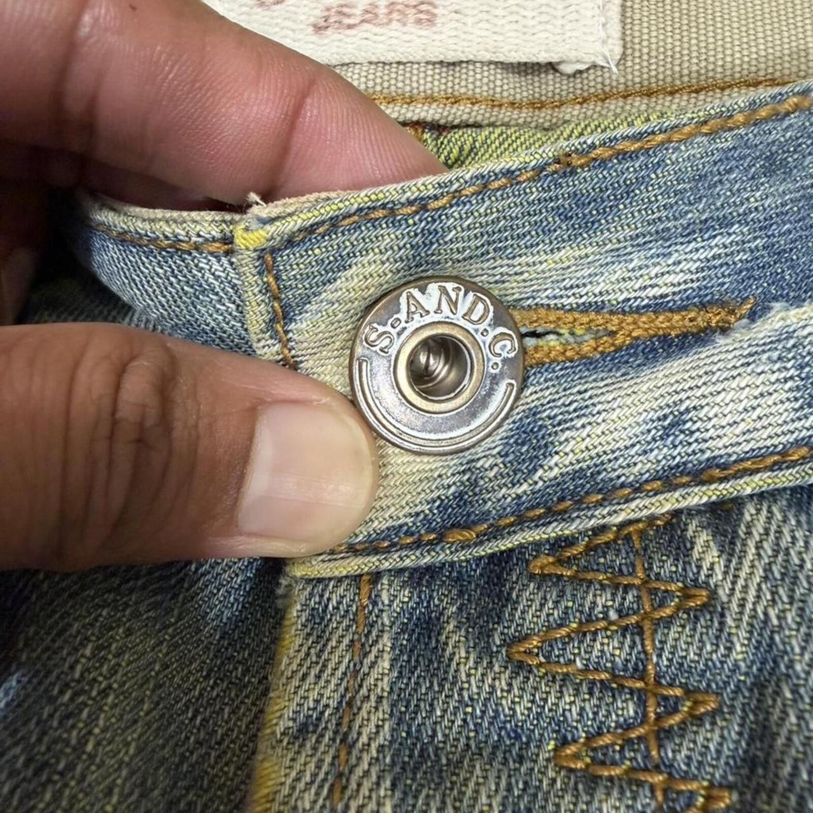 Other Y2K Vintage S-AND-C unique light weight denim jeans Size 33" - 7 Thumbnail