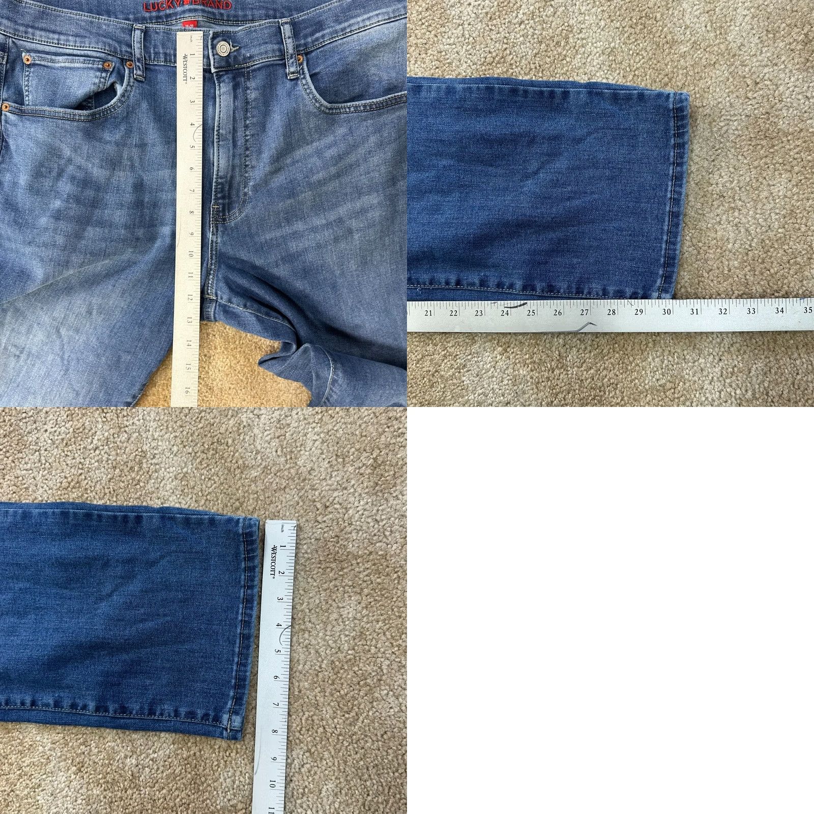 Lucky Brand Lucky Brand 223 Straight Jeans Men's 36x30 Blue Denim Stretch 5-Pocket Regular Waist Vintage No Size US 36 / EU 52 - 9 Thumbnail
