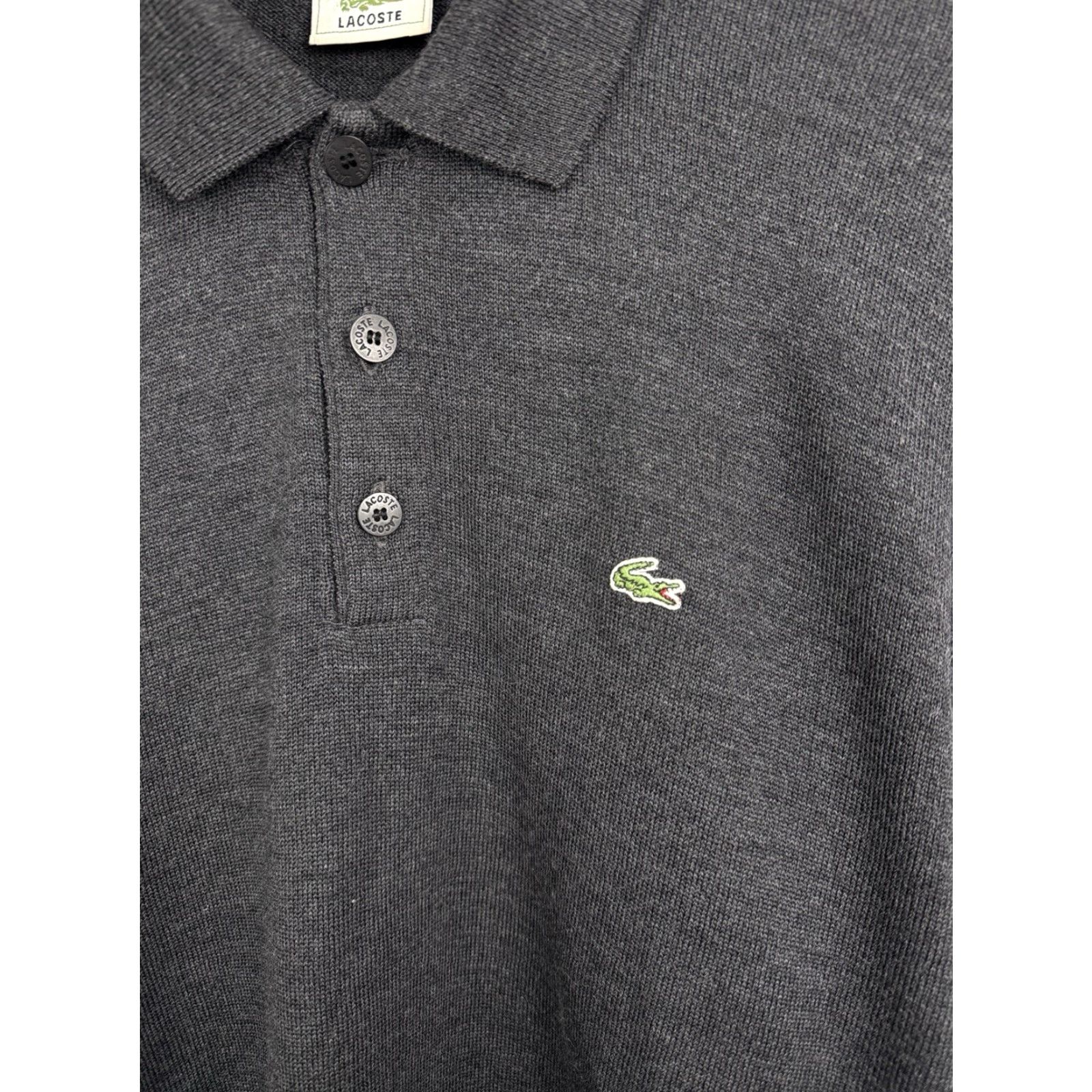 Lacoste VINTAGE 90s Lacoste Wool Sweater Made in France Y2K Retro Sweater XL Mens Gray Size US XL / EU 56 / 4 - 4 Thumbnail