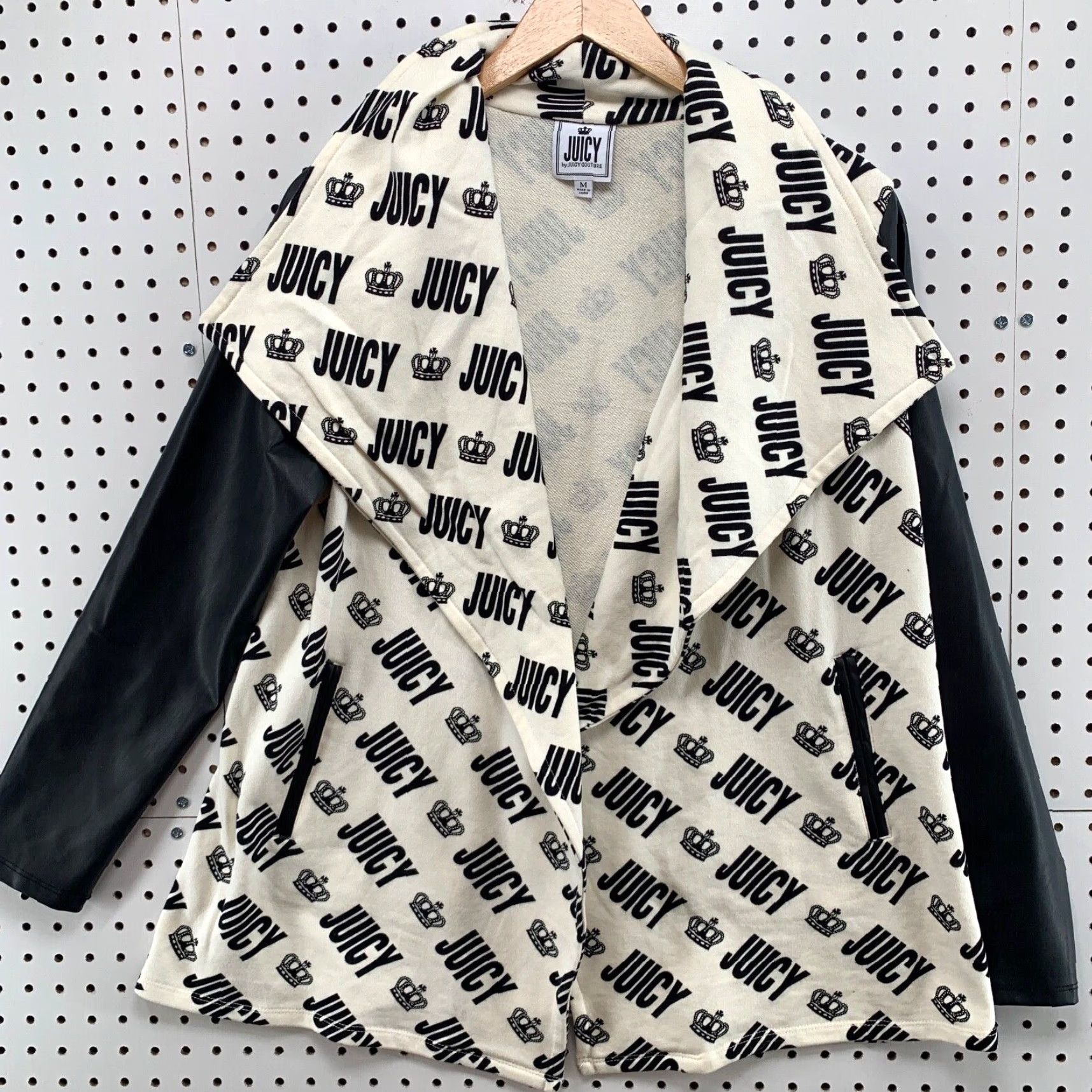 Juicy Couture Juicy Couture Blazer Jacket Womens M All Over Print Long Sleeves AOP Spellout Black Size M / US 6-8 / IT 42-44 - 4 Thumbnail