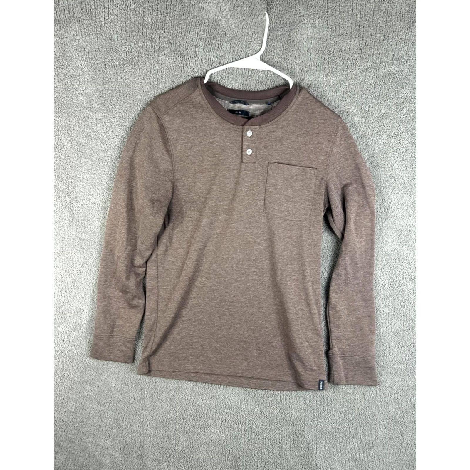 Prana prAna Henley Shirt Mens Small Brown Long Sleeve Slim Fit Pocket Casual Shirt Size US S / EU 44-46 / 1 - 2 Thumbnail