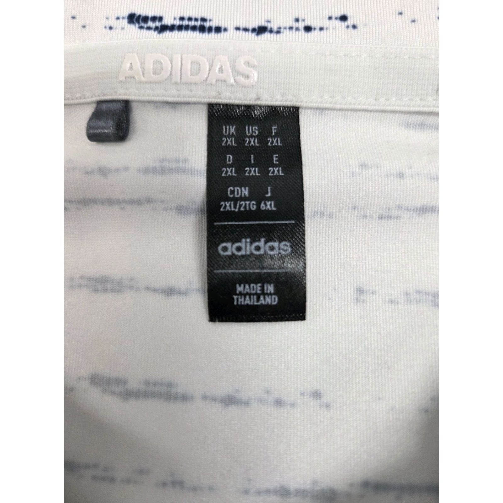 Adidas Adidas Polo Shirt 1/4 Zip Short Sleeve White/Blue Striped 2XL Men Big & Tall Shirt Mens Logo Zip Tailored Relaxed Fit Size US XXL / EU 58 / 5 - 7 Thumbnail