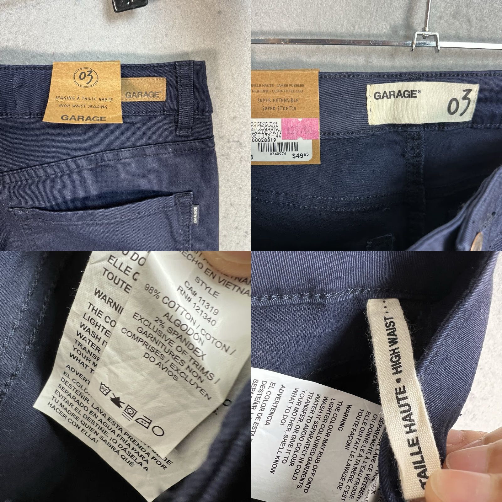 Garage VINTAGE Garage Pants Womens Size 3 Blue Stretch Skinny Jegging Size 26" / US 2 / IT 38 - 8 Thumbnail