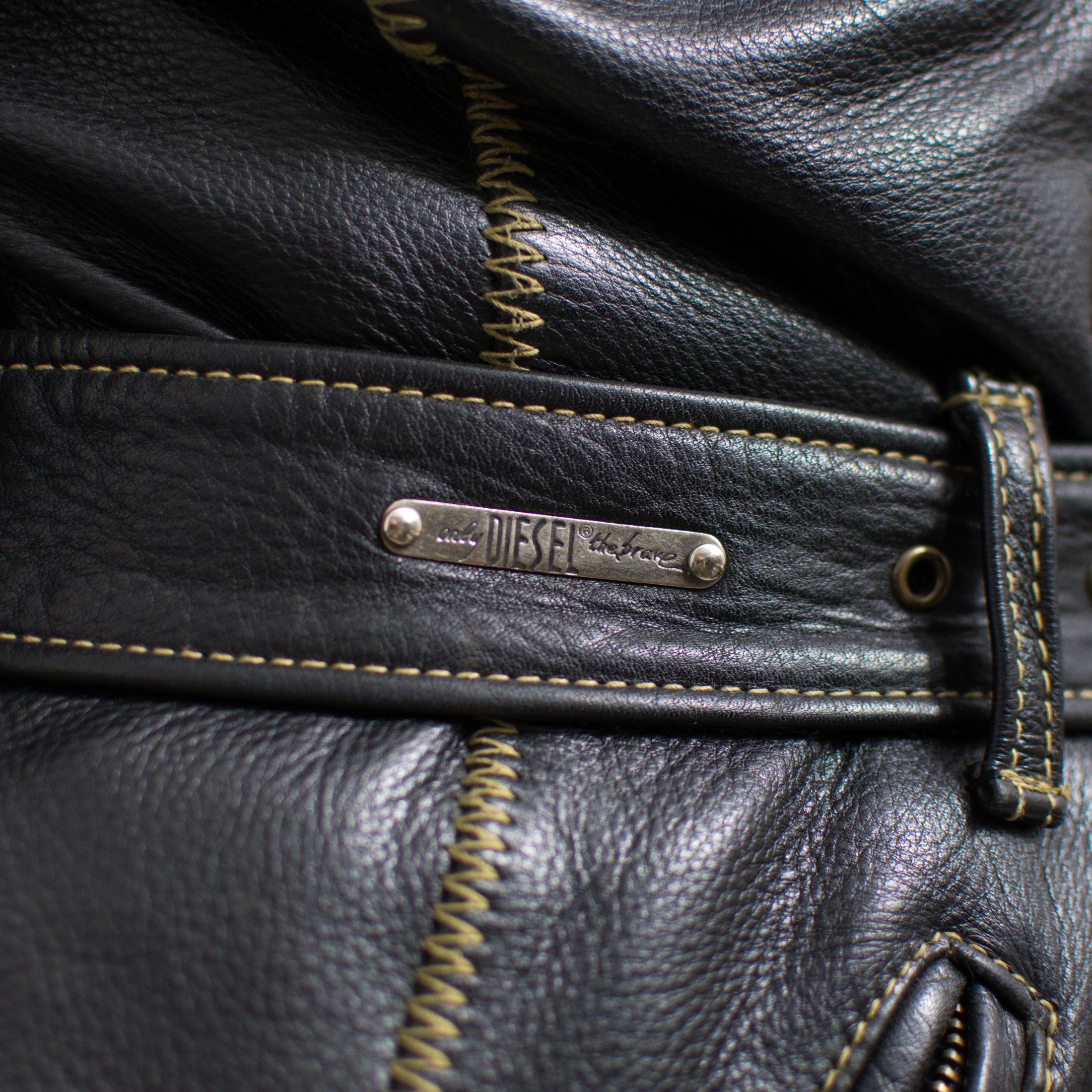 Diesel × Vintage DIESEL leather jacket belted Size M / US 6-8 / IT 42-44 - 4 Thumbnail