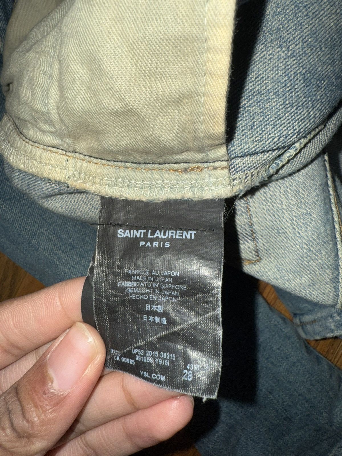 Hedi Slimane × Saint Laurent Paris × Yves Saint Laurent Saint Laurent Paris Destroyed Crash Denims Size US 28 / EU 44 - 4 Thumbnail