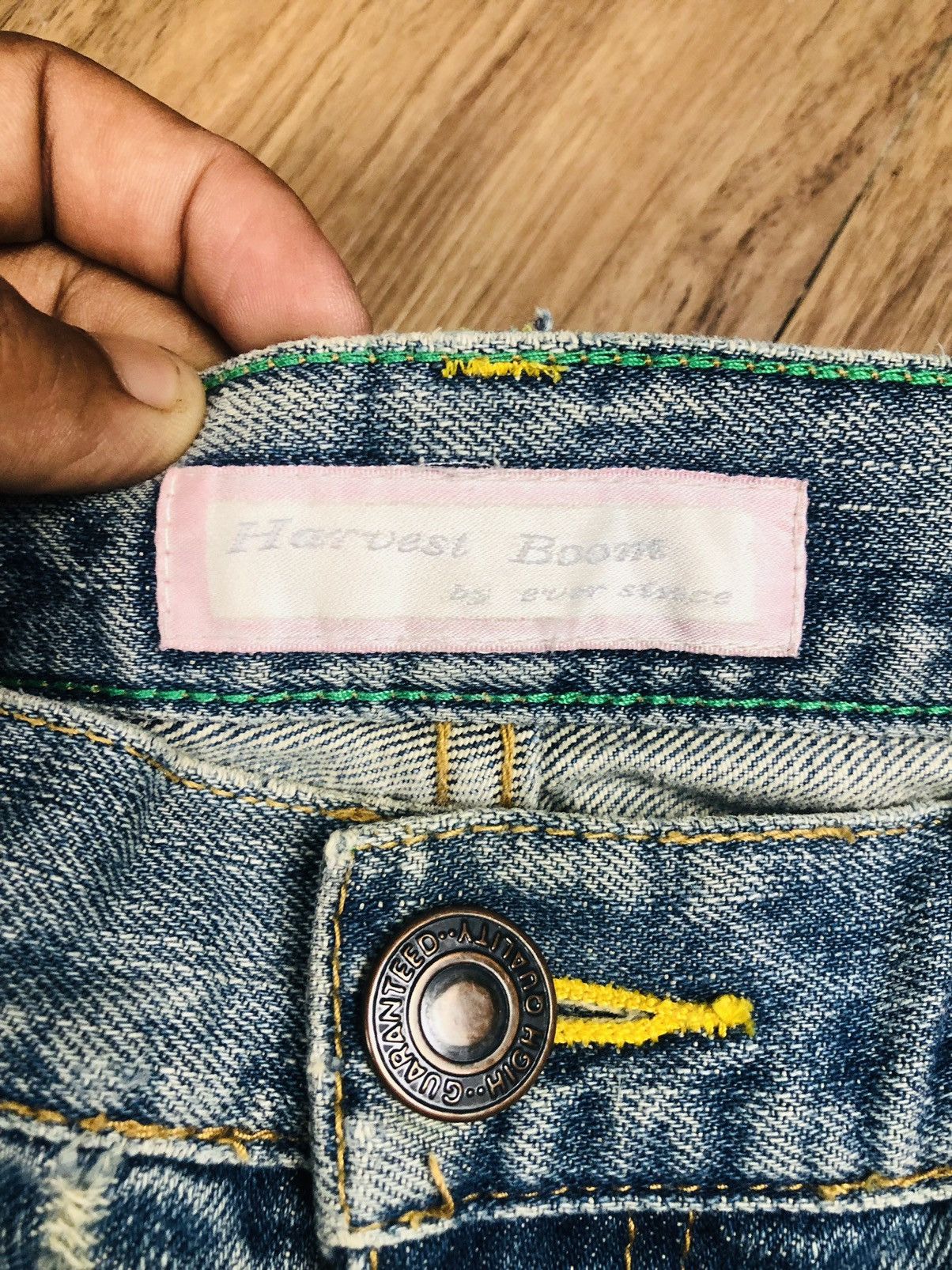 Le Grande Bleu (L.G.B.) Harvest Boom Y2K Ripped Flare Jeans (40) Size 28" / US 6 / IT 42 - 12 Thumbnail