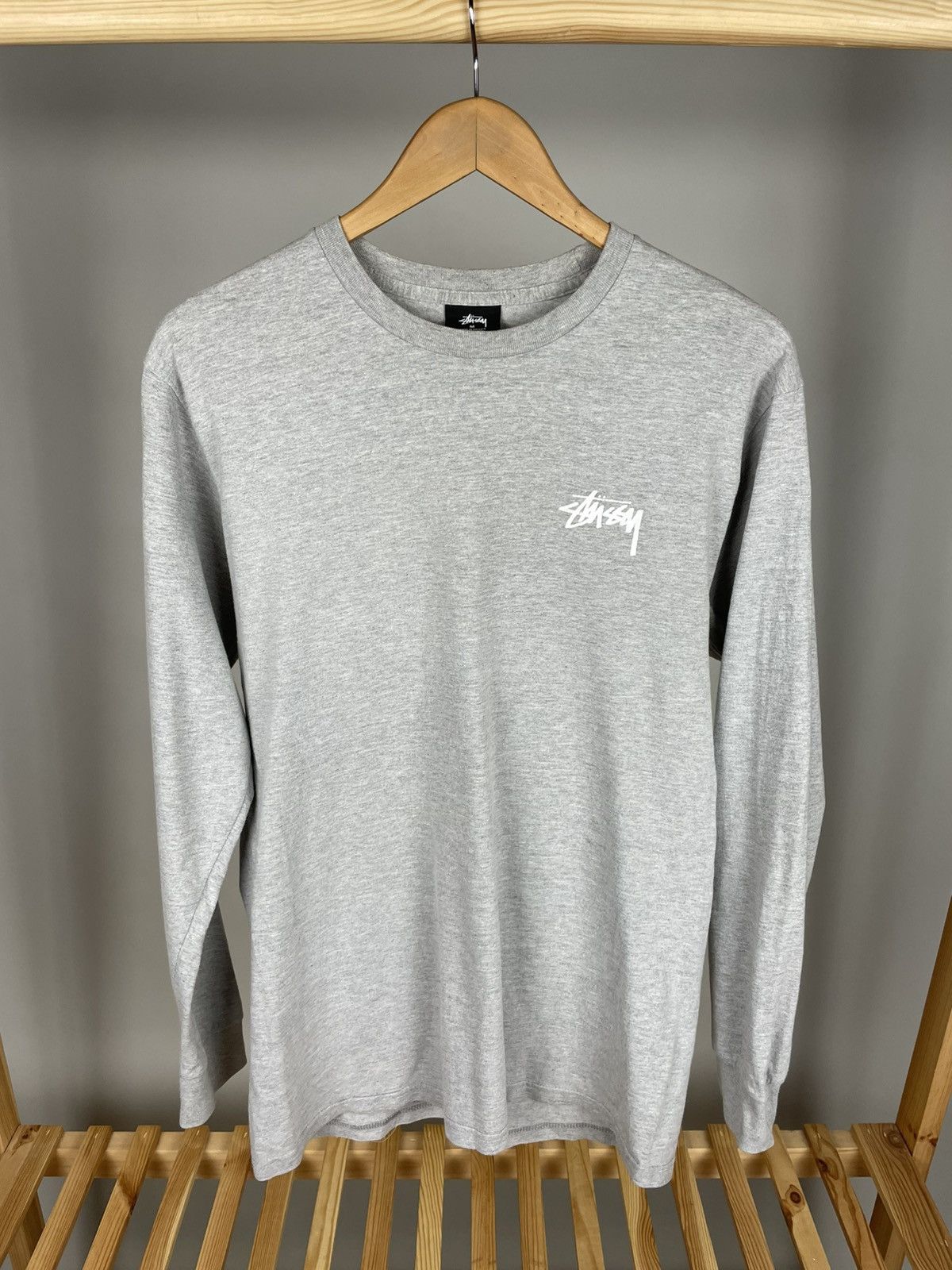 Designer × Stussy Stussy long sleeve big logo cotton grey size M Size US M / EU 48-50 / 2 - 1 Thumbnail