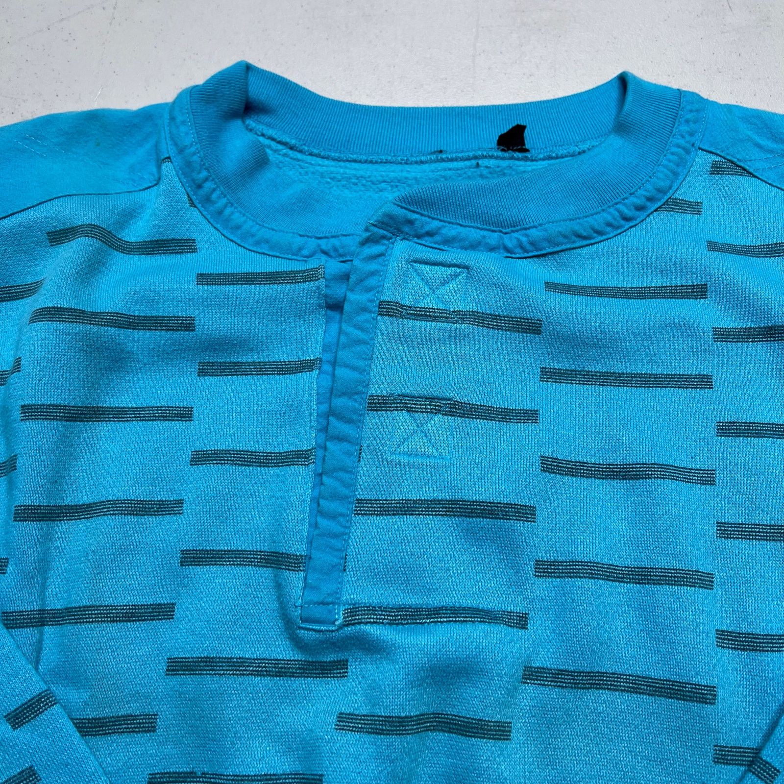 Vintage Vintage Blue Patterned Henley Sweatshirt Velcro Neck Men’s L Size US L / EU 52-54 / 3 - 3 Thumbnail