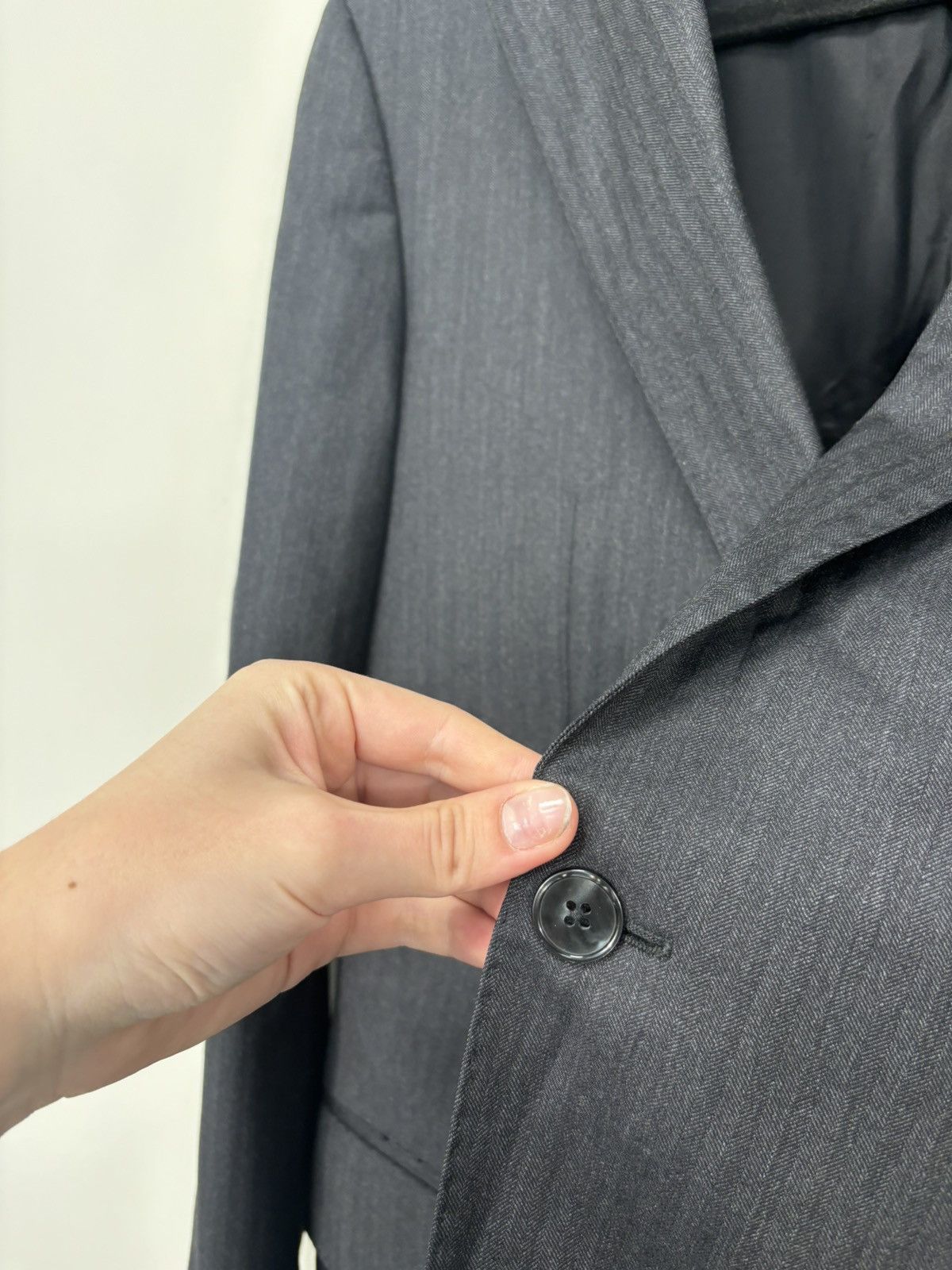 Luigi Bianchi Luigi Bianchi Sartoria Men’s Herringbone Wool Blazer Jacket Size 38R - 8 Thumbnail
