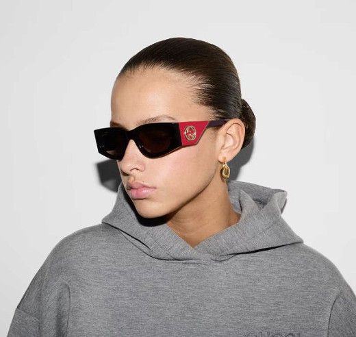 Gucci 🕶️ New Gucci GG1664S 004 Havana/Red Sunglasses Size ONE SIZE - 2 Thumbnail