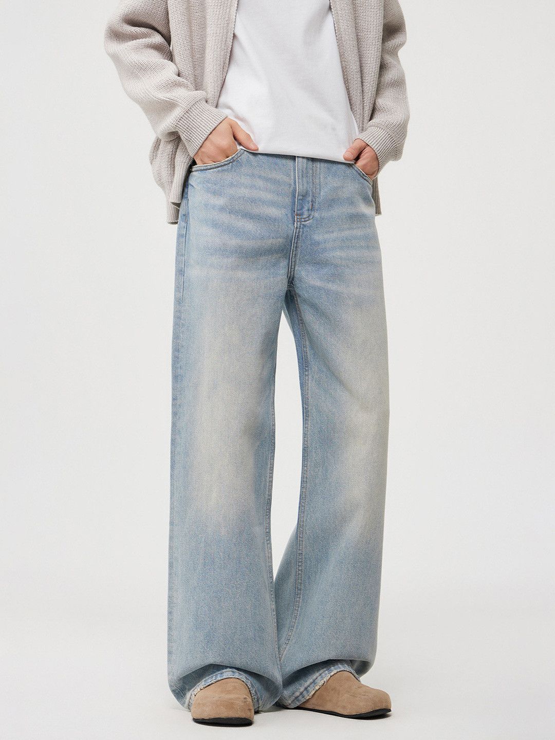 Japanese Brand Men's Light Blue Washed Denim Jeans Size US 32 / EU 48 - 5 Thumbnail