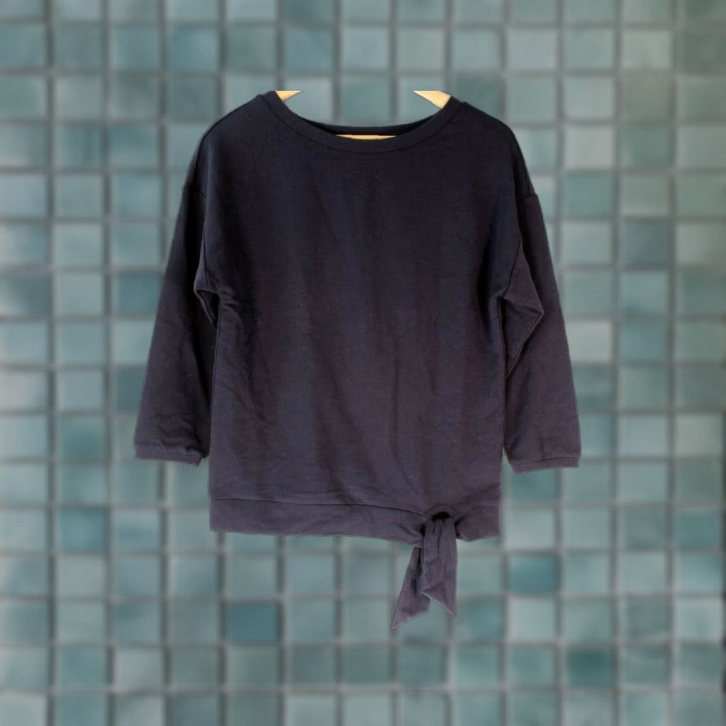 Vintage Daily Ritual Tunic Top XS Blue Scoop Neck Bow Soft Warm Shirt Womens XS Blue Bow Tunic 90s Pattern: Solid Size XS / US 0-2 / IT 36-38 - 1 Thumbnail